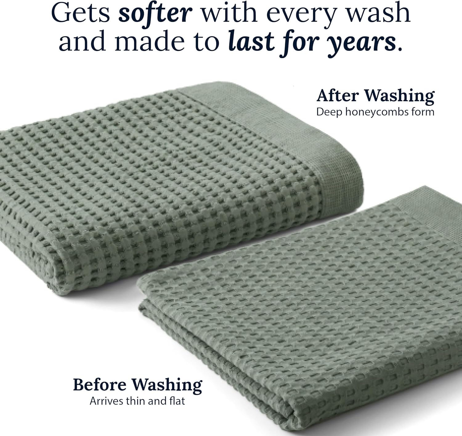 GILDEN TREE Waffle Bath Sheet Quick Dry Towel, Thin Luxury Bath Towels, Bath Sheets 40x80 Large Bath Towels, Modern