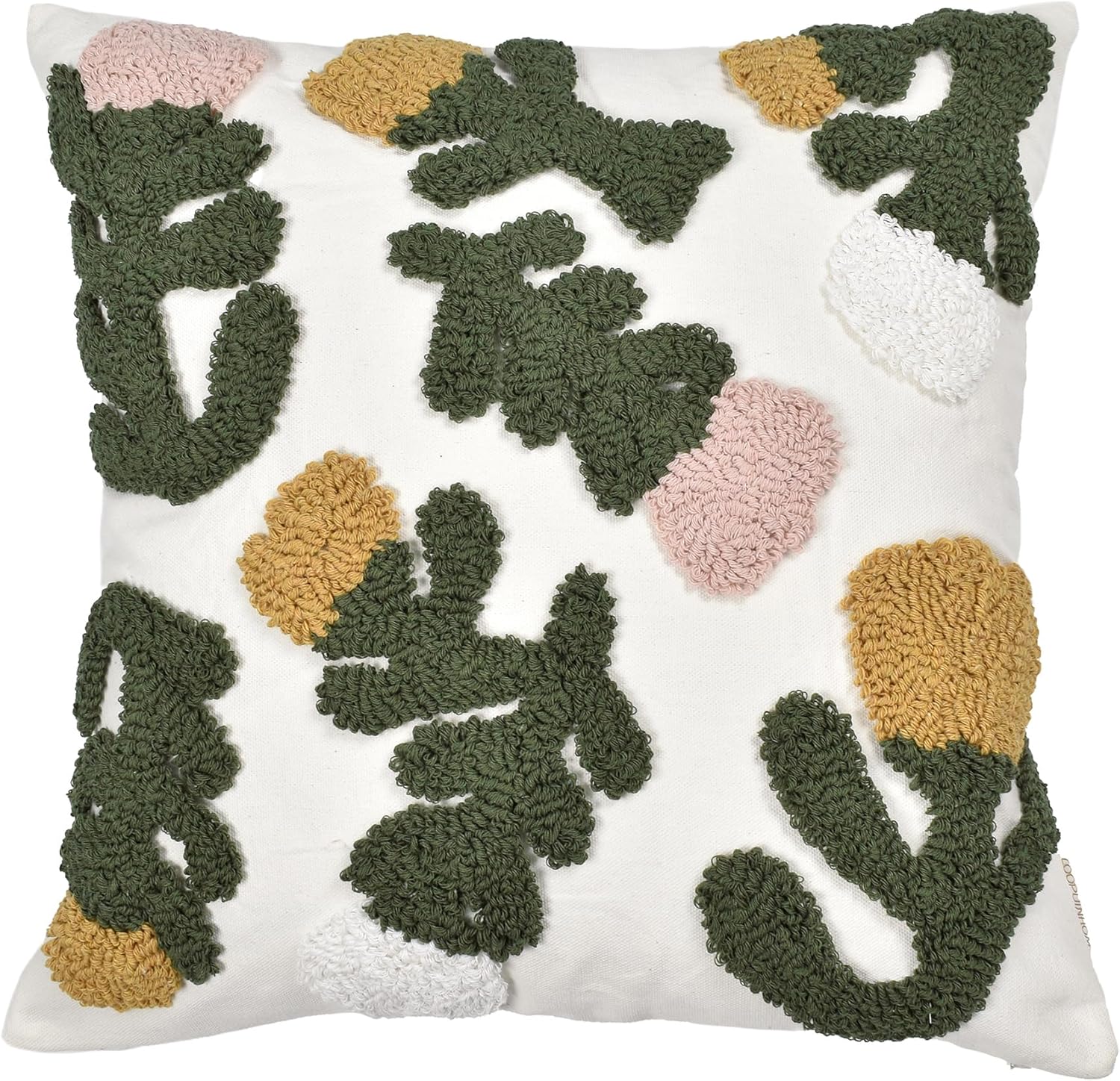 Boho Pillow Covers Boho Tufted Throw Pillow Covers Decorative Tassels / Boho Floral Pink / 18 x 18