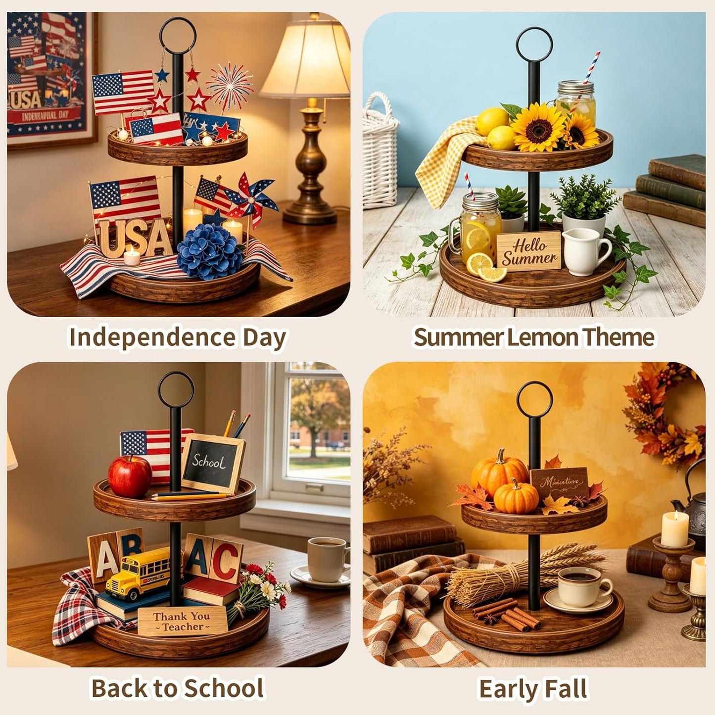 Farmhouse 2 Tier Serving Tray