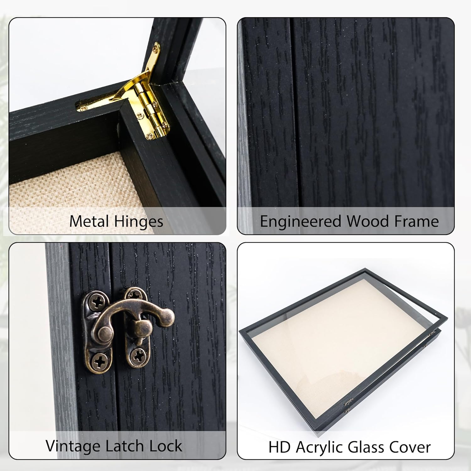 18x24 Extra Large Graduation Shadow Box Frame with Glass,Black | Large Graduation Frames Display Case with Metal Lock