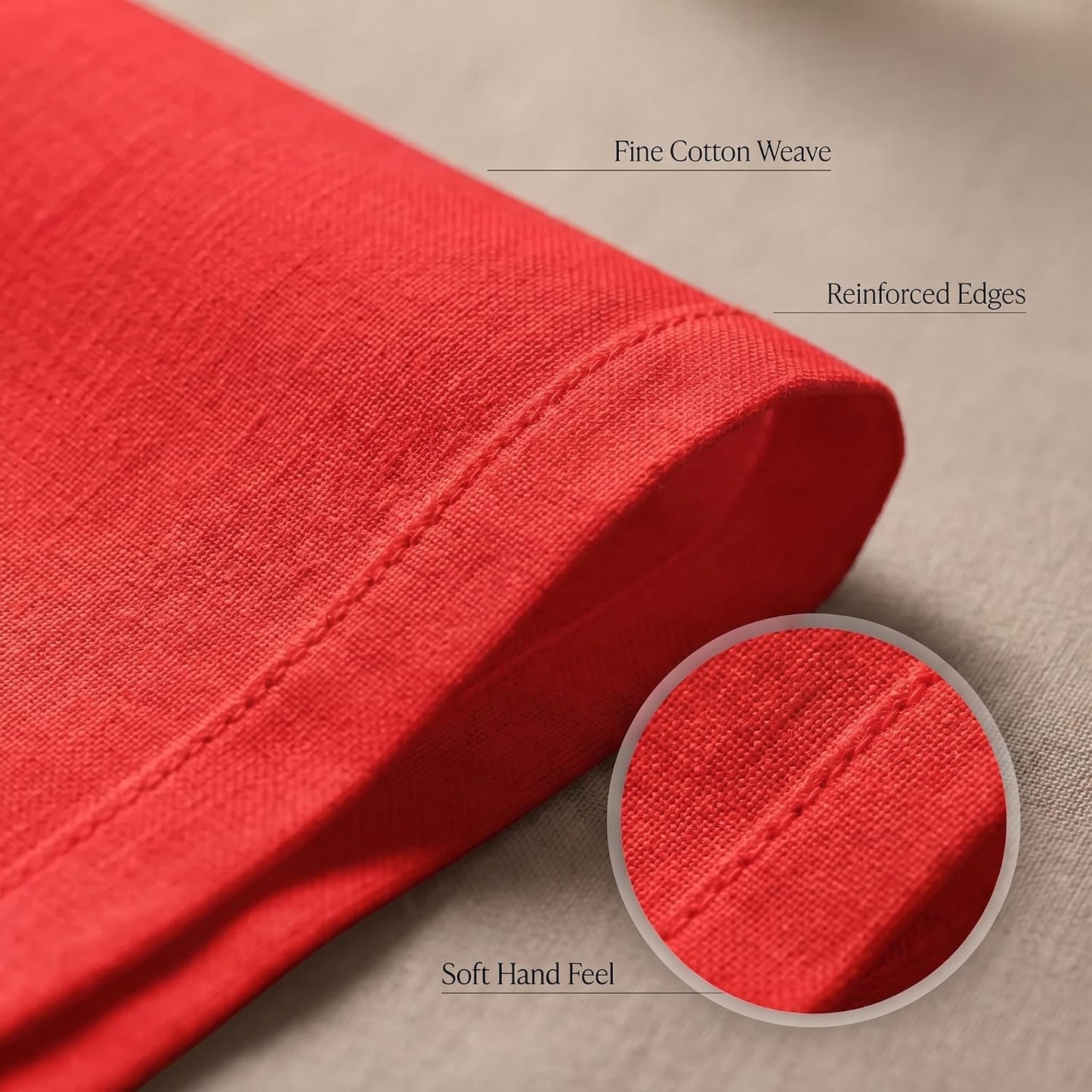 Urban Villa Cloth Napkins Cotton 20x20 (Set of 12) Red