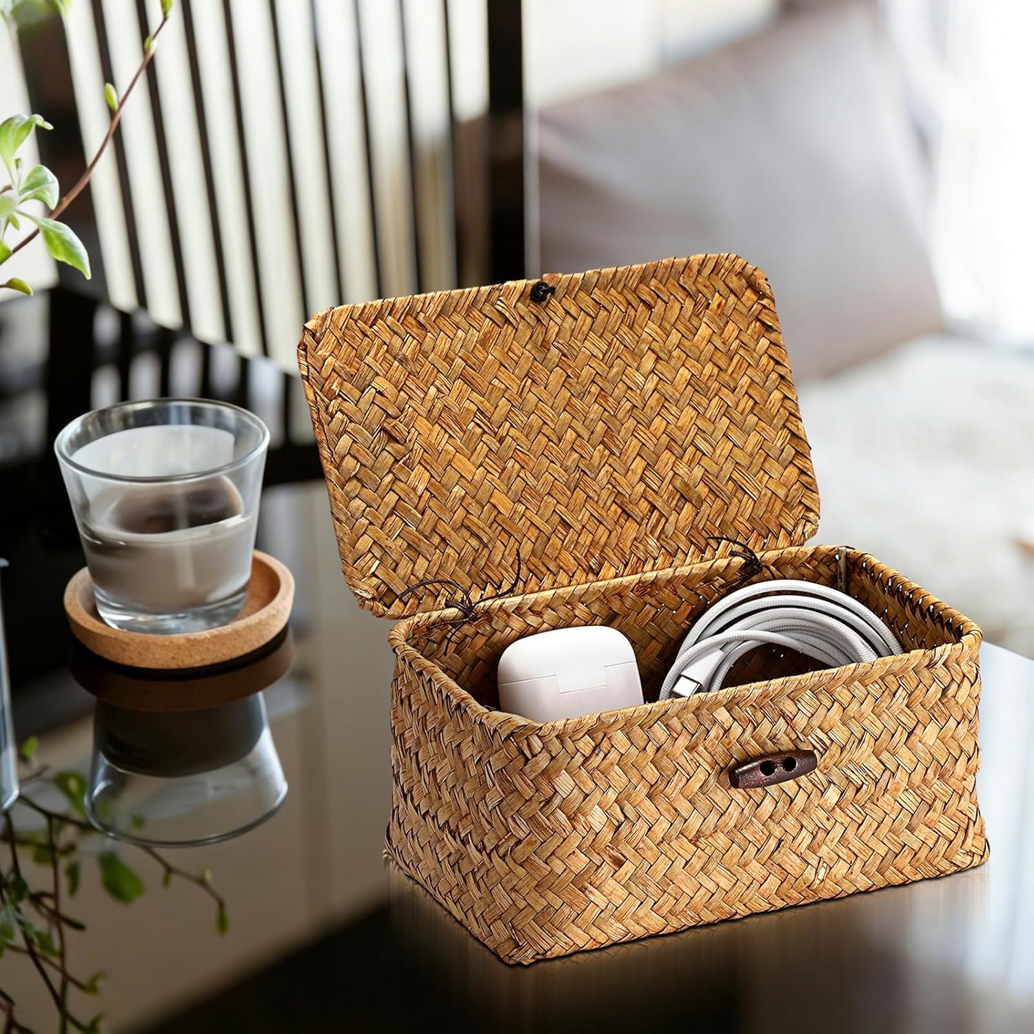 Mini Seagrass Basket / 7.0 x 4.3 x 3.3 / Caramel Color