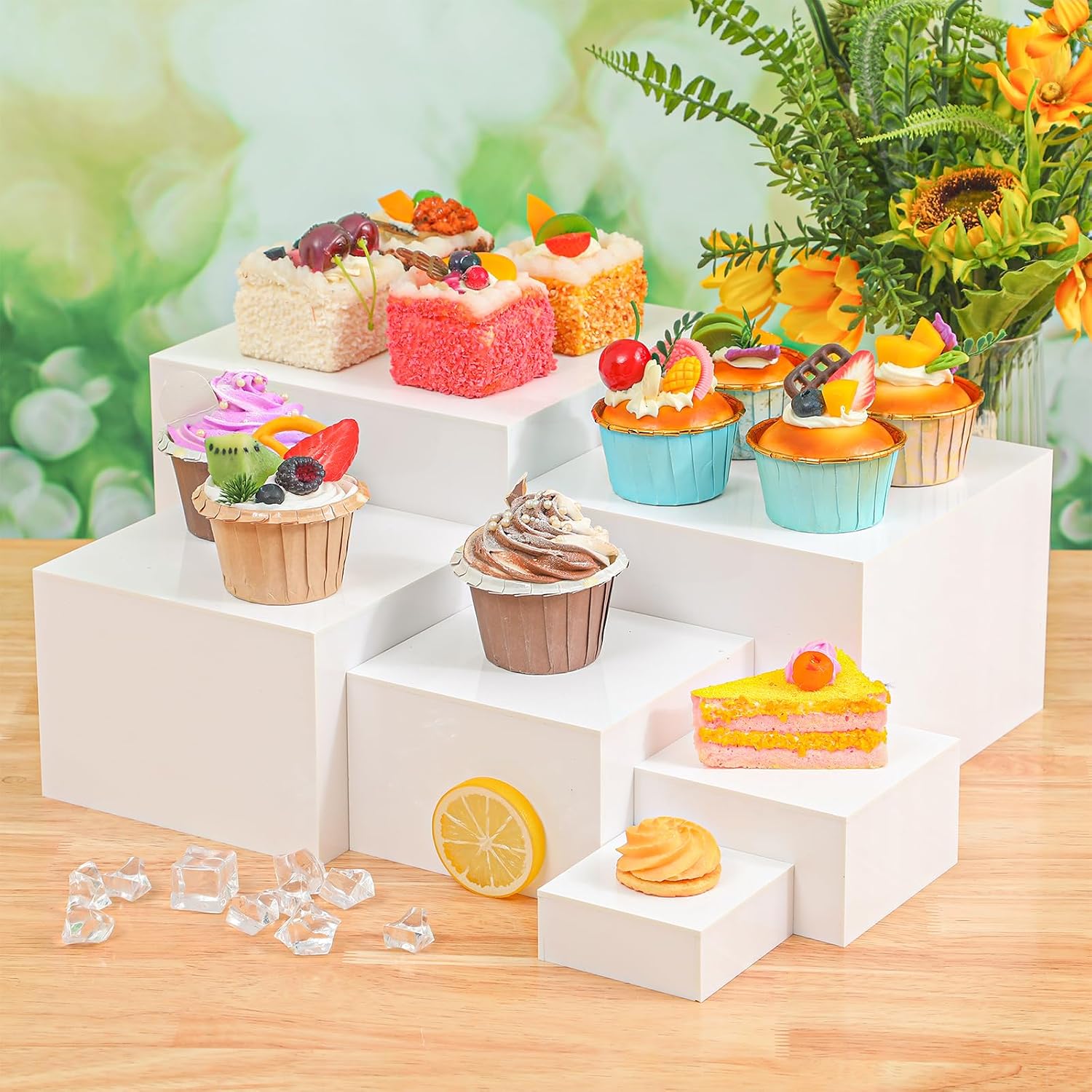 Acrylic Risers for Display Acrylic Cube Boxes Risers Display Stands / Set of 6