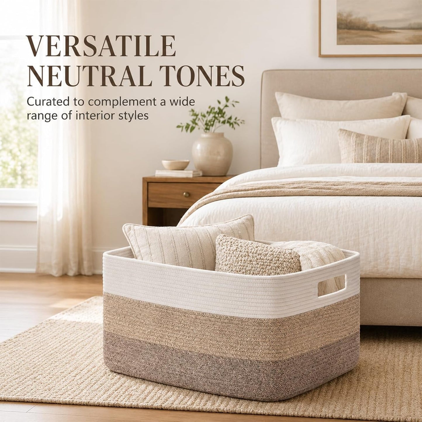 Rectangle Woven Baskets / Gradient Yellow / 22 x 17 x 12