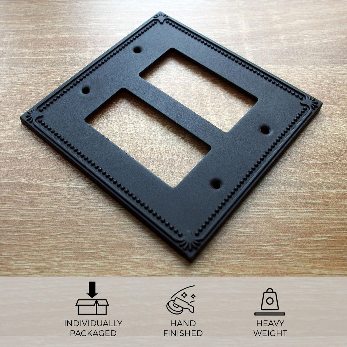 Rio Salto Decorative Wall Plates Black Light Switch Cover Plate Rocker 2 Pack Double Rocker Paddle Switch Plate Outlet