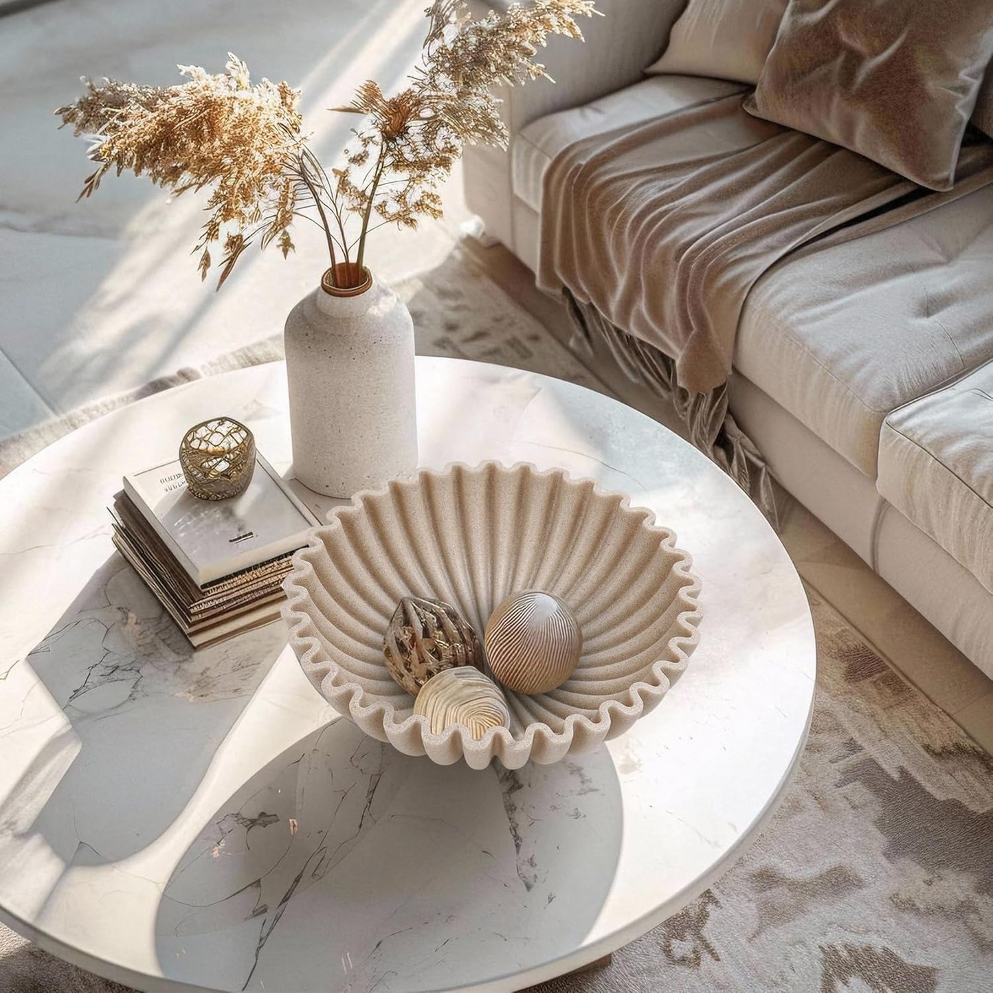 Modern Handicraft Bowls / Beige / 1 Piece