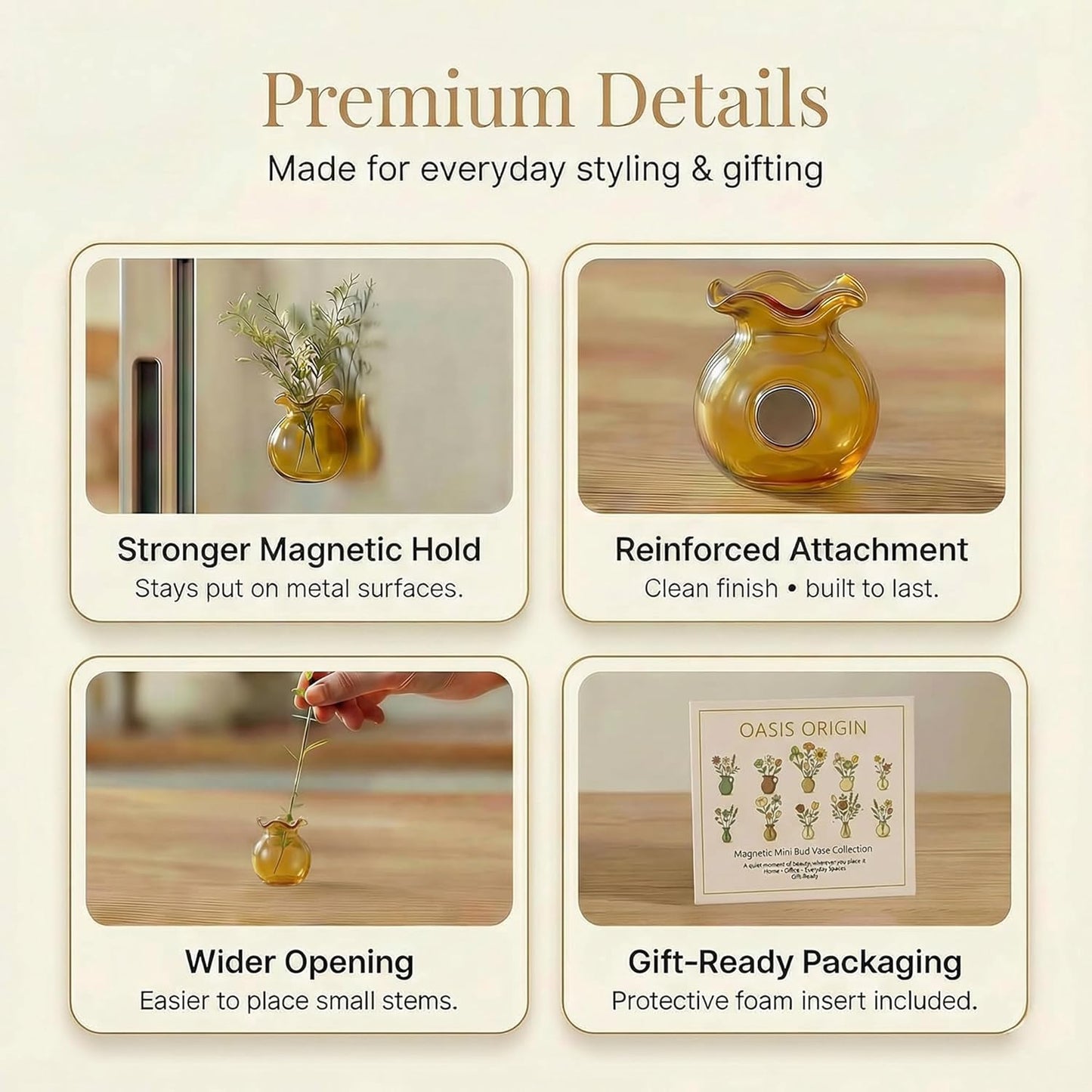 Magnetic Mini Vases Set / Glass / Set of 10