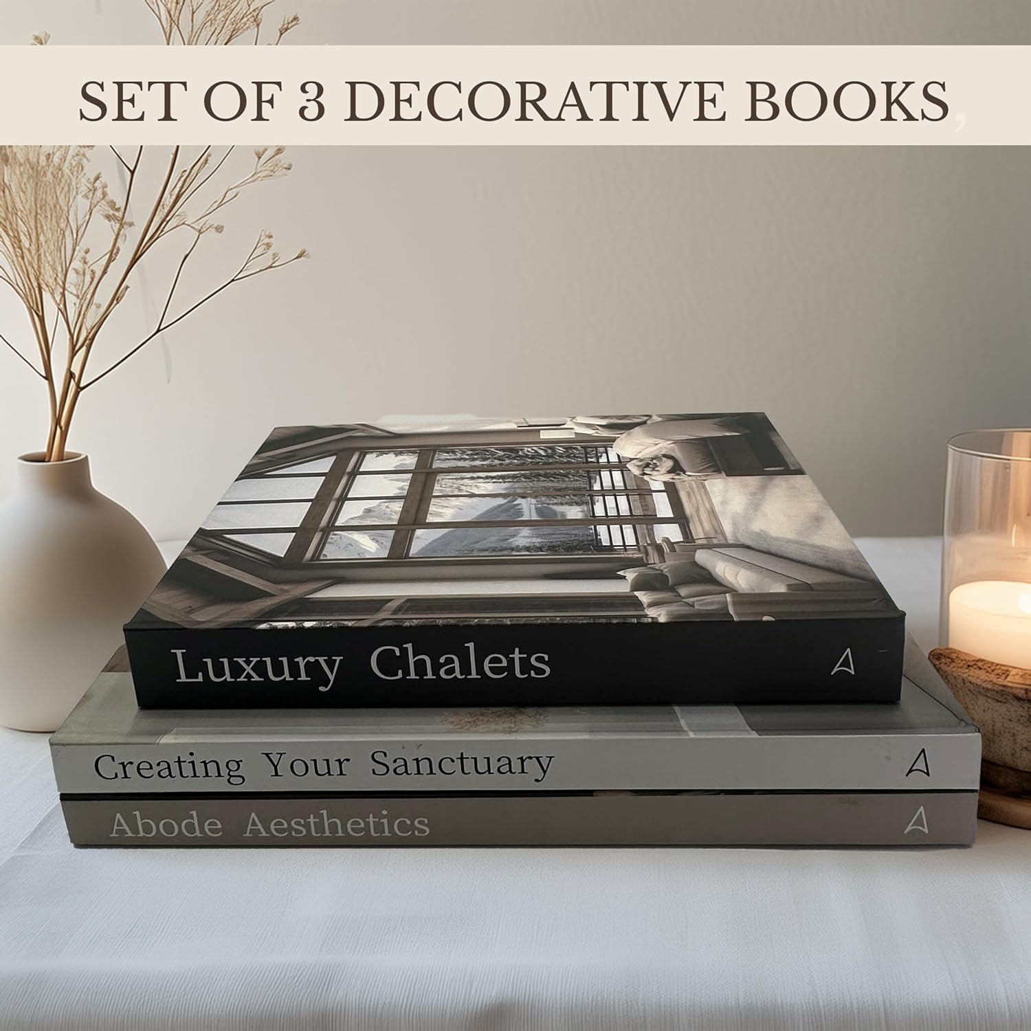 Decorative Books / Meticulously Designed Hardcover Fake Books for Decoration / Set of 3
