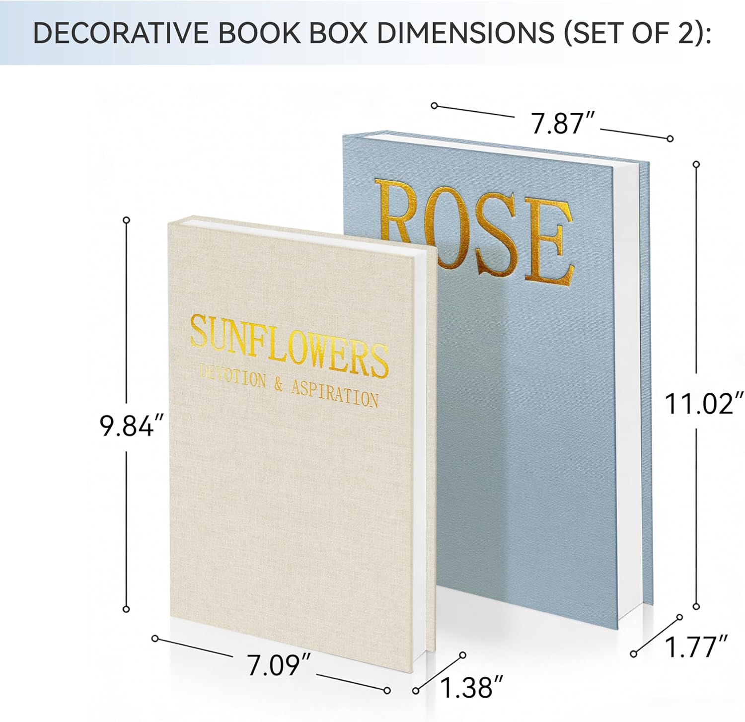 Stackable Linen Faux Books / Blue