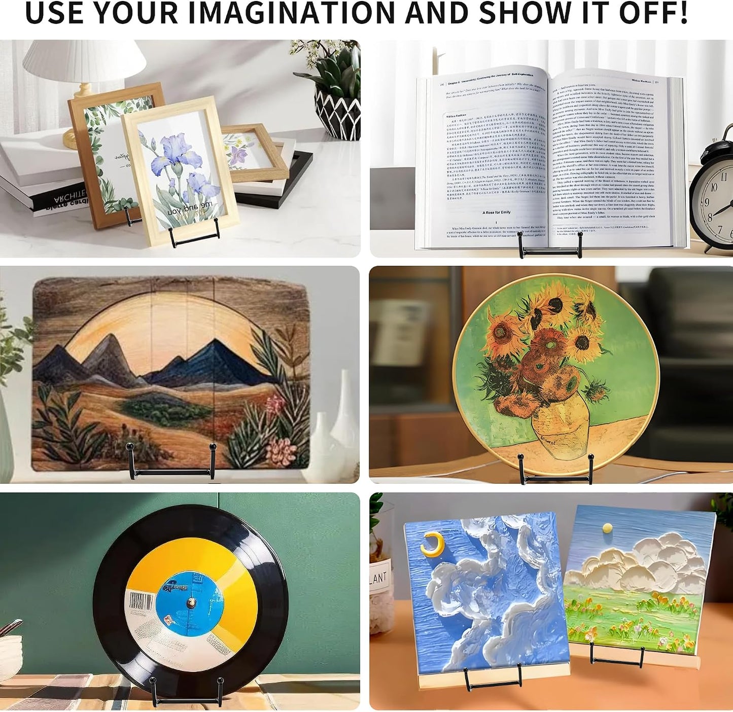 12 Pack 6"Plate Stands for Display,Metal Plate Holders Display Stands Can Be Used for Picture Stands,Book Stands for