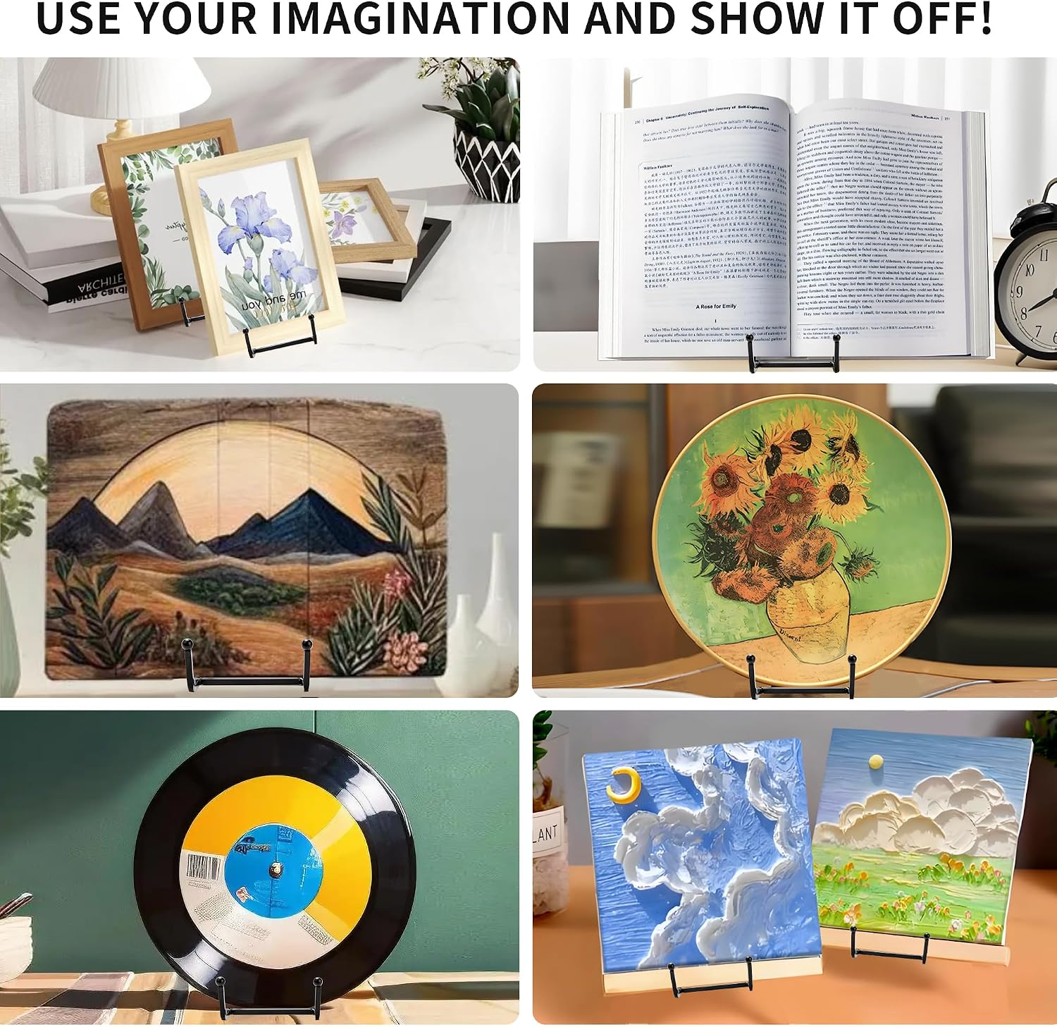 12 Pack 6"Plate Stands for Display,Metal Plate Holders Display Stands Can Be Used for Picture Stands,Book Stands for