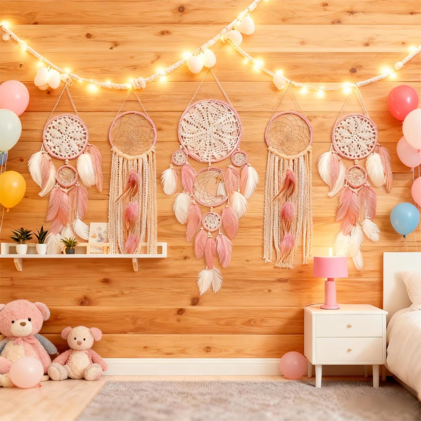 Large Boho Dream Catcher / Pink
