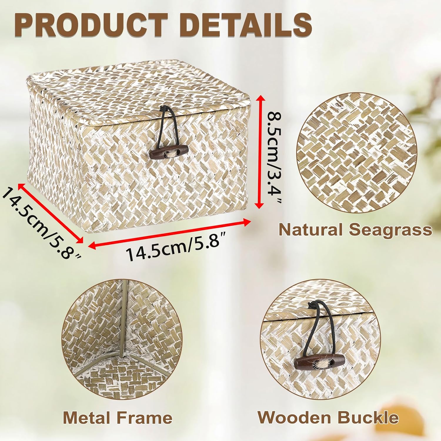 Wicker Shelf Baskets / Small / Whitewash Color