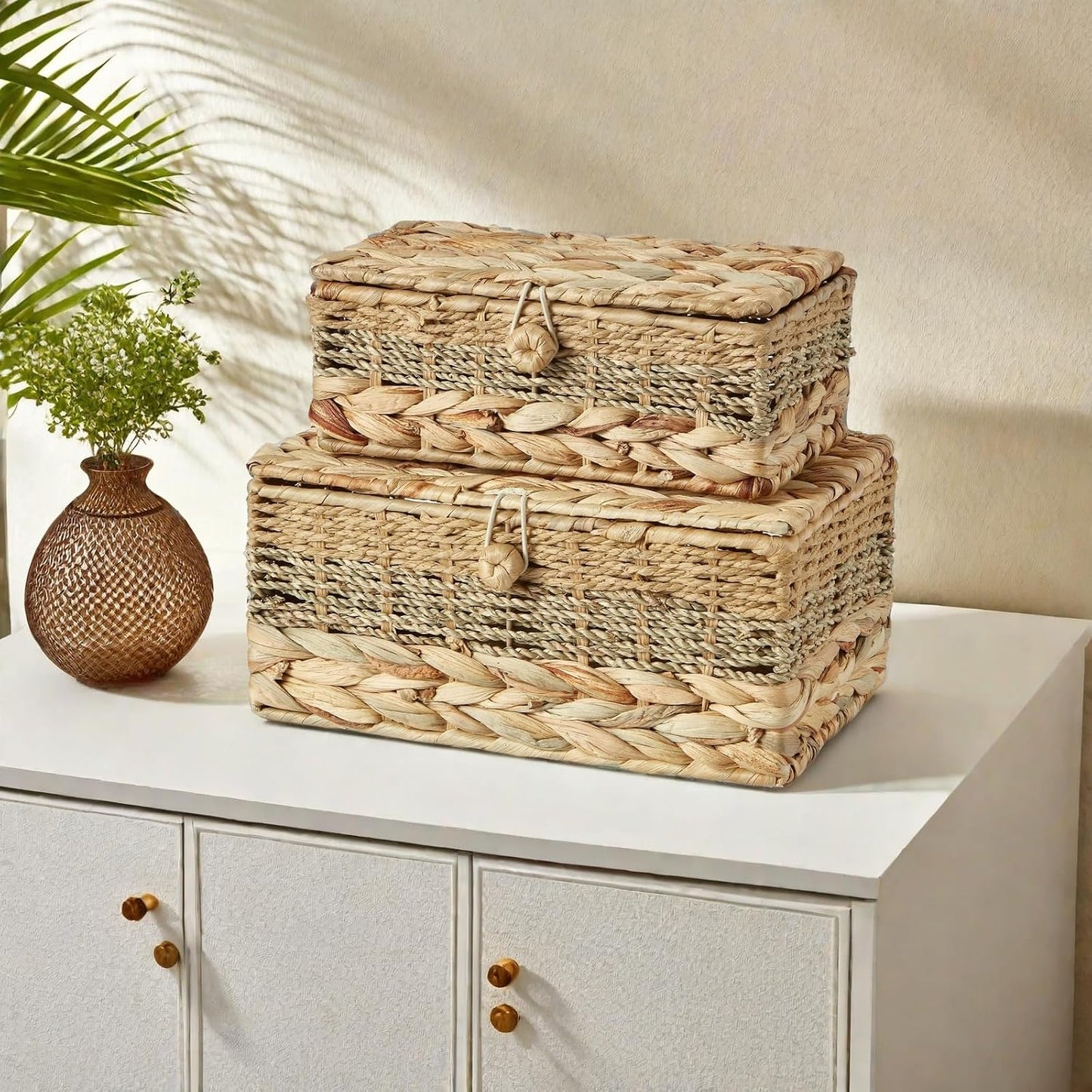 Wicker Storage Baskets / Natural / Set of 2