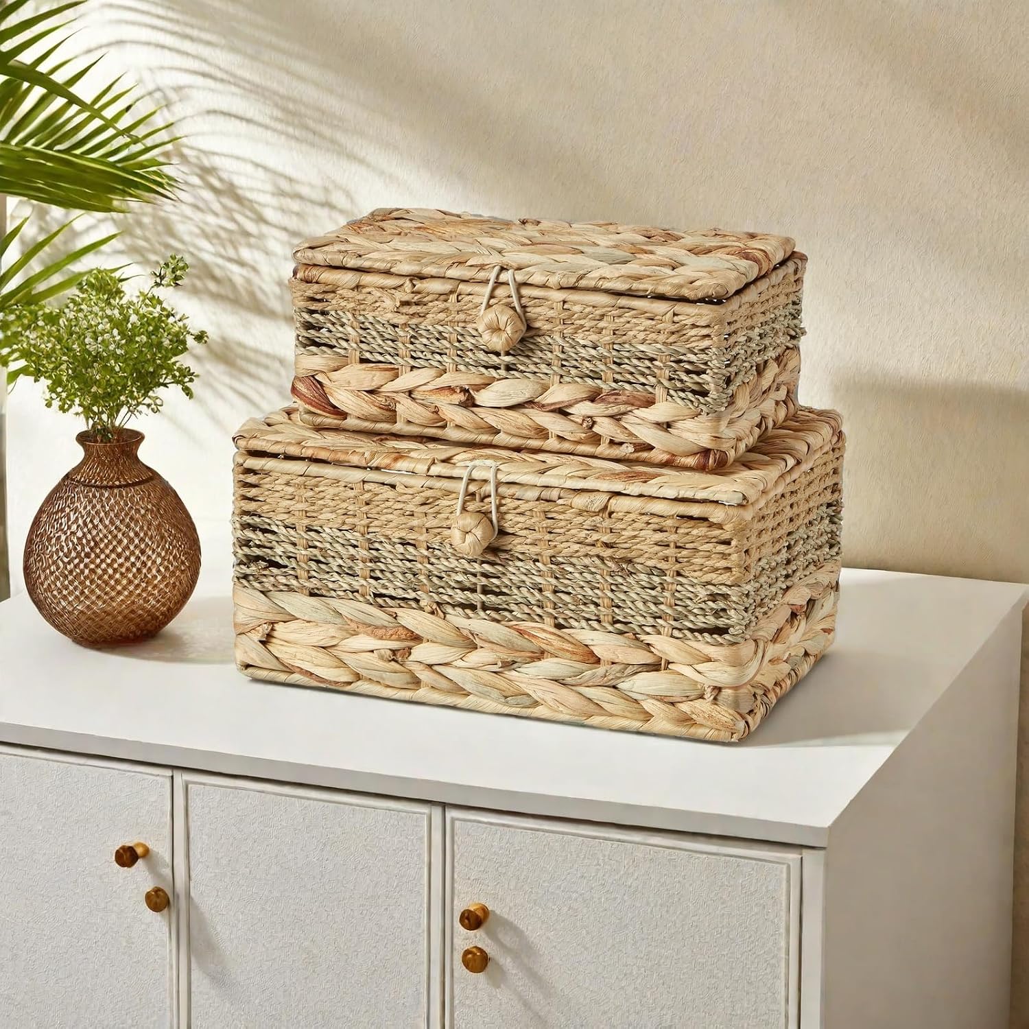 Wicker Storage Baskets / Natural / Set of 2