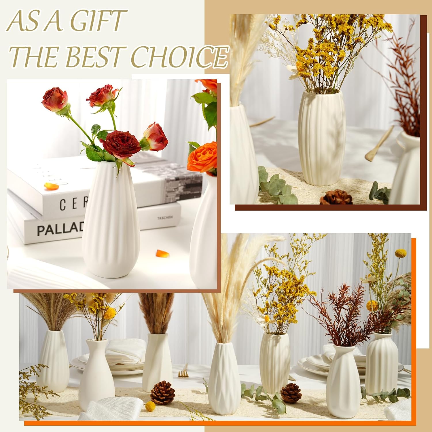 Ceramic Bud Vases / Small / White / Set of 24