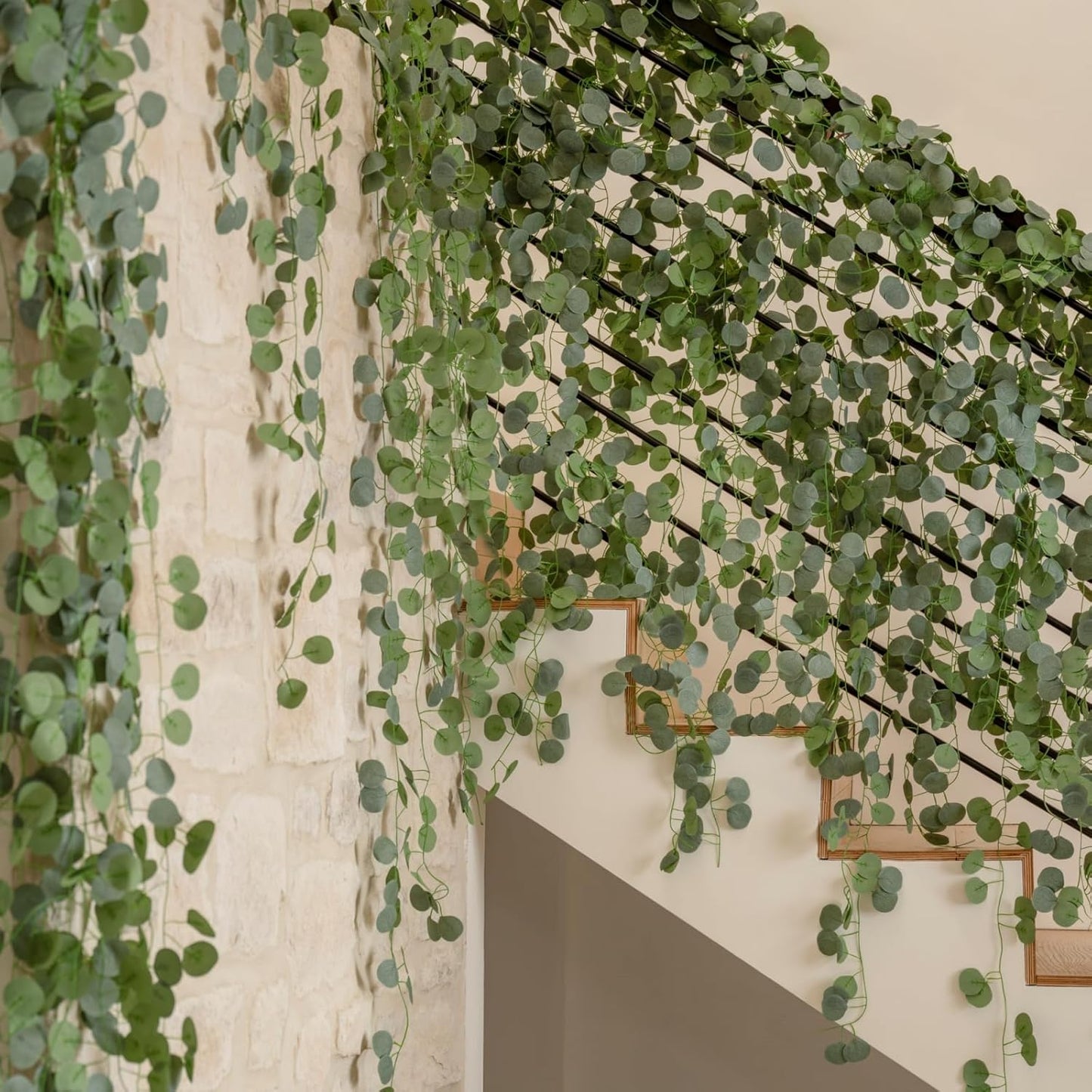 Artificial Greenery Garland Faux Eucalyptus Leaves Table Vines / 168FT / Set of 24