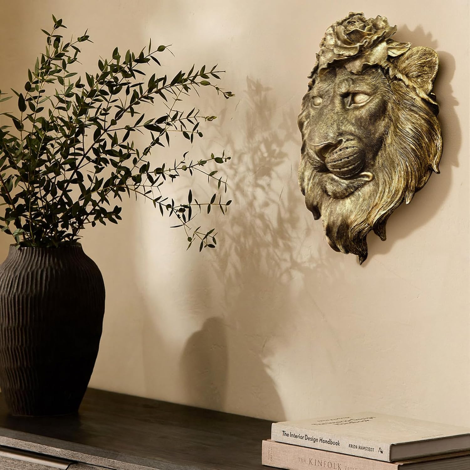 Wall Hanging Decoration / Copper / Lion / Gold