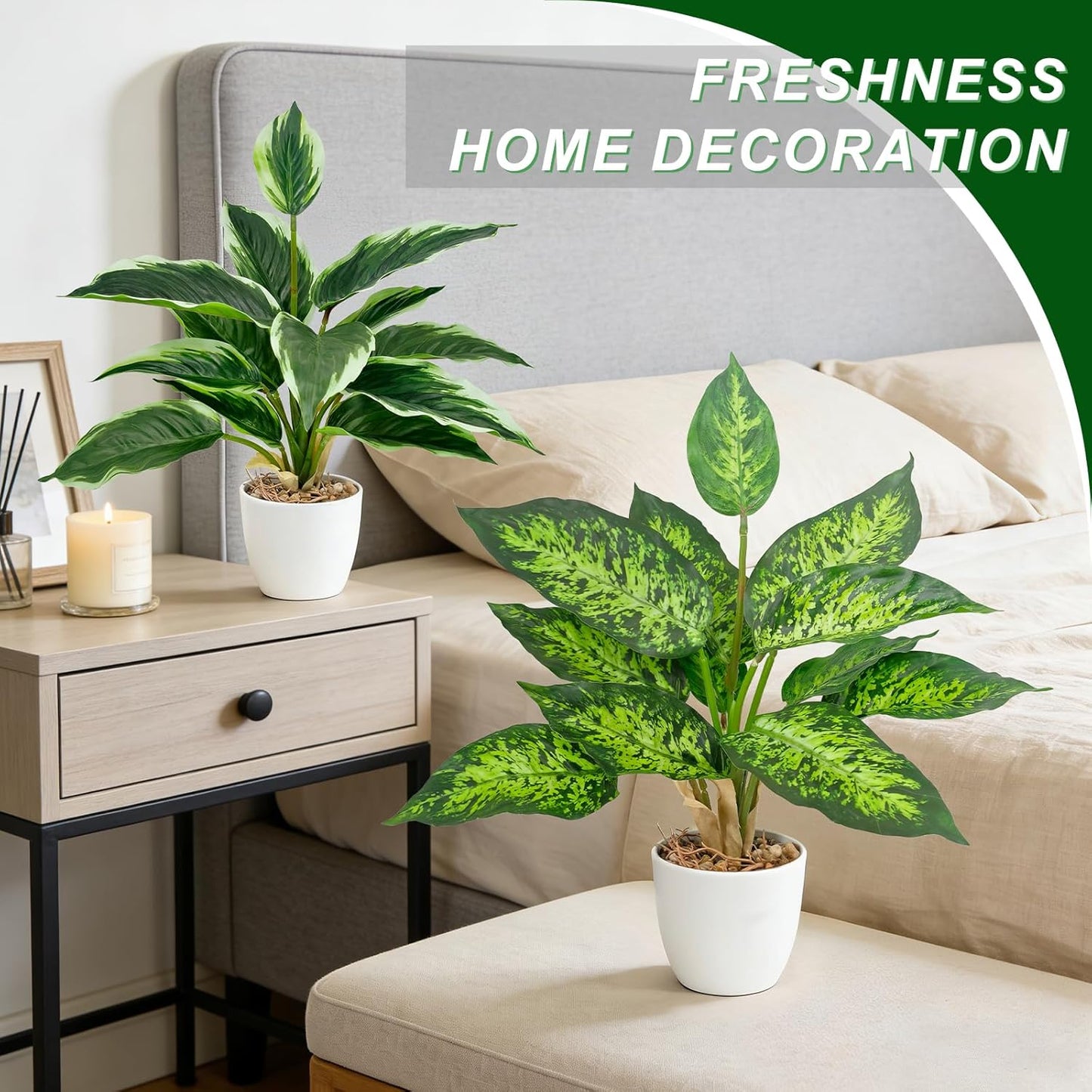 Artificial Potted Plants / White / Set of 2