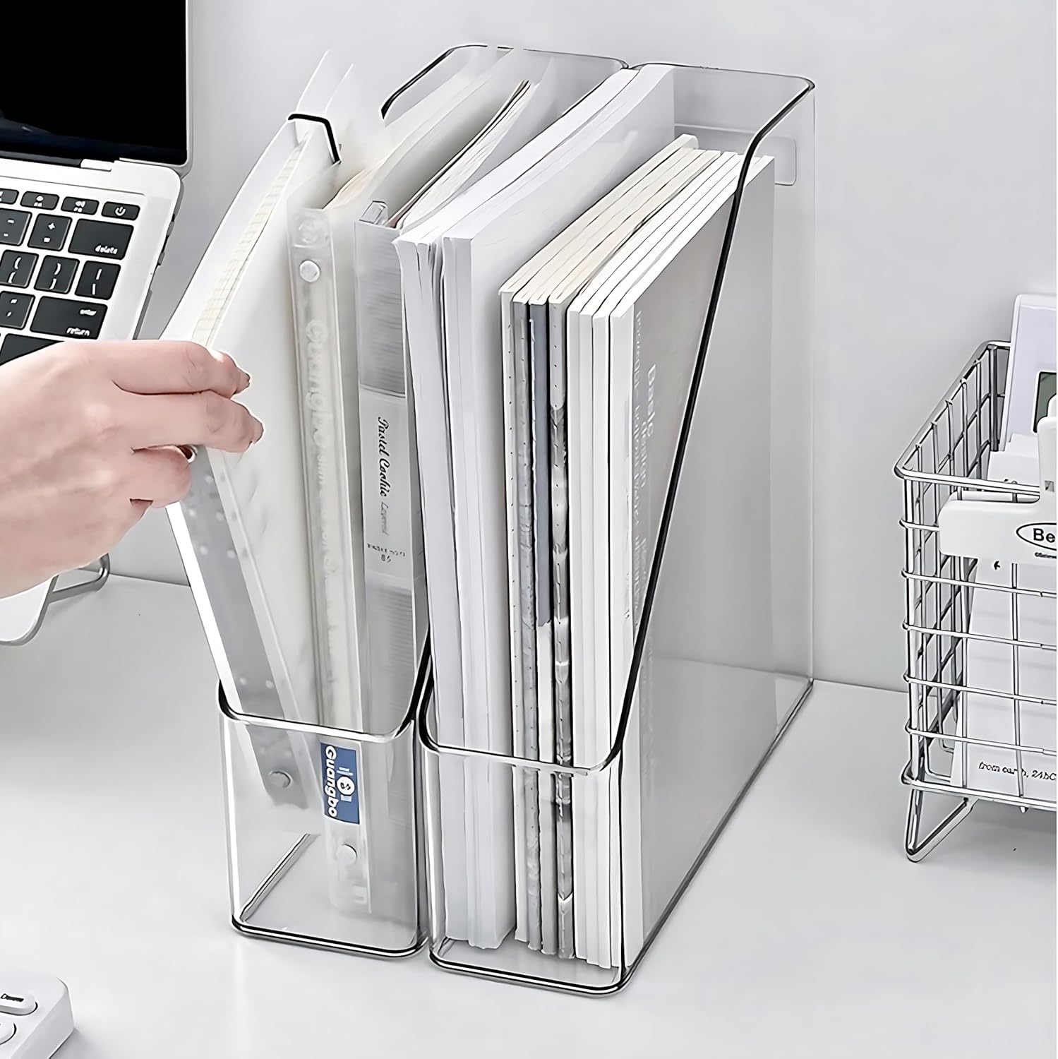 Acrylic Vertical Magazine File Holders / Clear / Set of 2