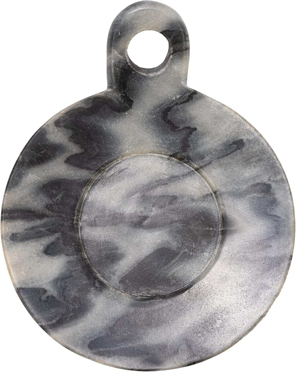 Hand-Carved Marble Dish / Gray / 7.5 x 6