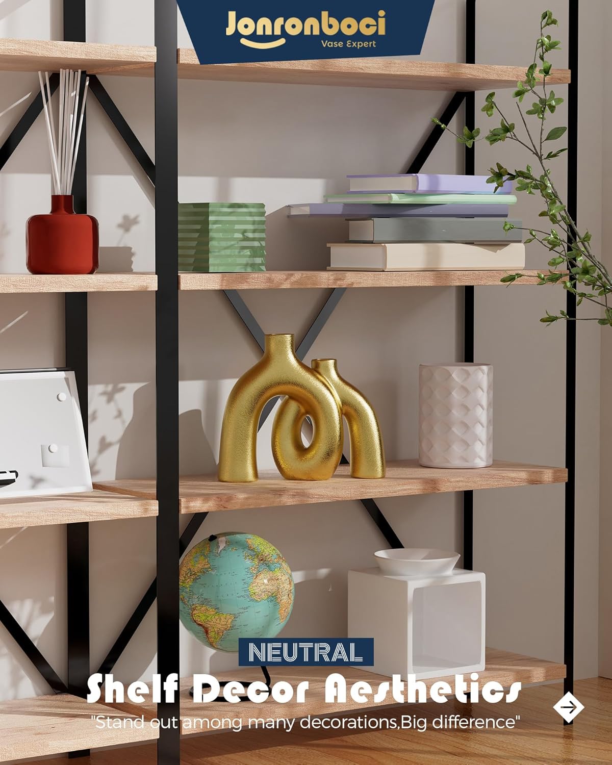 Golden Modern Transitional Style Vases Home Decor / Gold