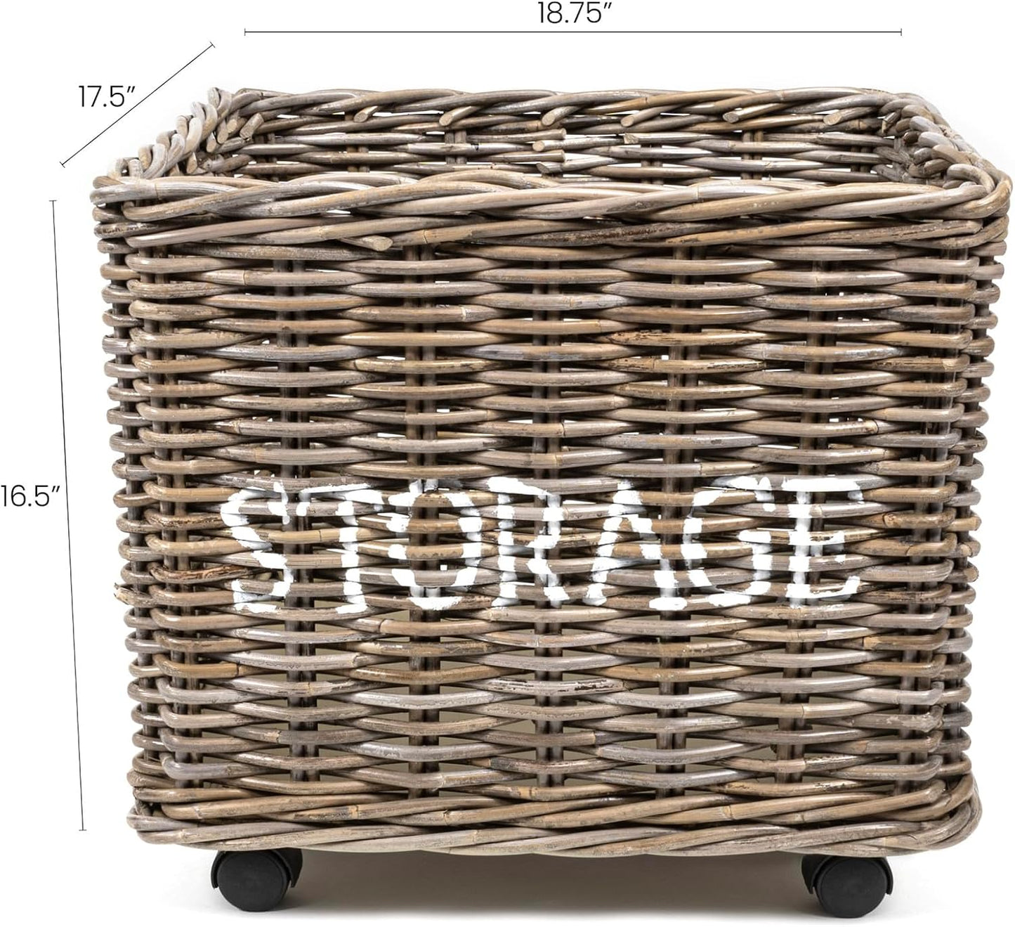 BSK1001A Yael Coastal Hand-Woven "STORAGE" Rattan Basket