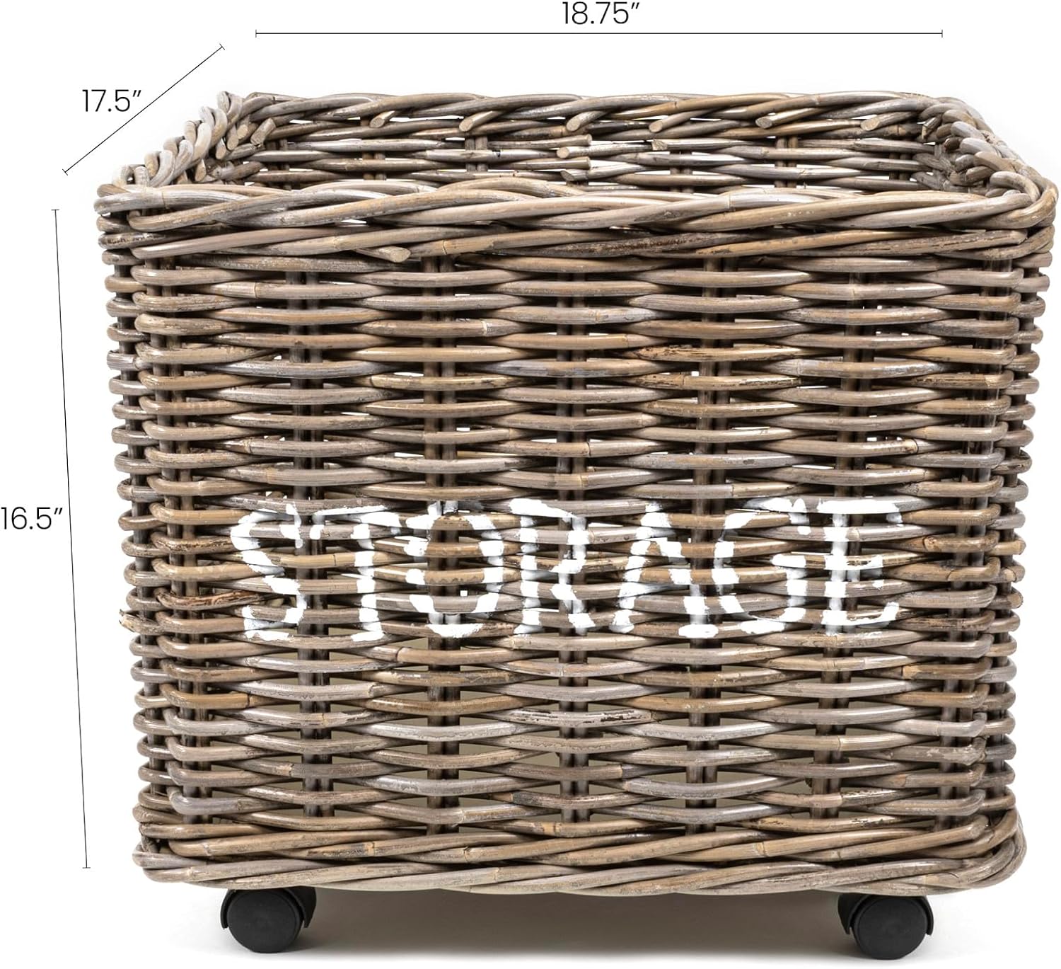 BSK1001A Yael Coastal Hand-Woven "STORAGE" Rattan Basket