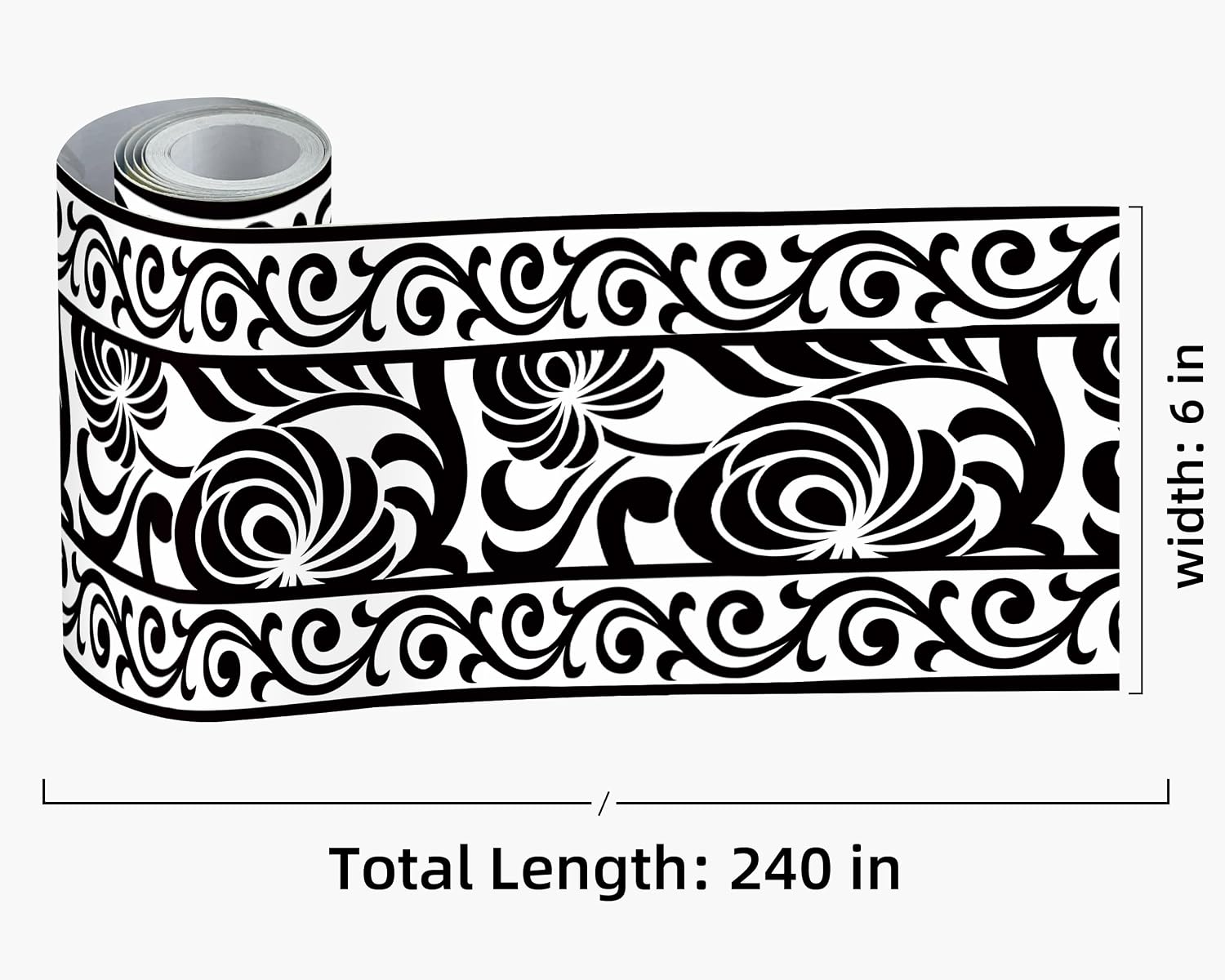Wallpaper Border / 6 x 240 / WB-5617 / Black