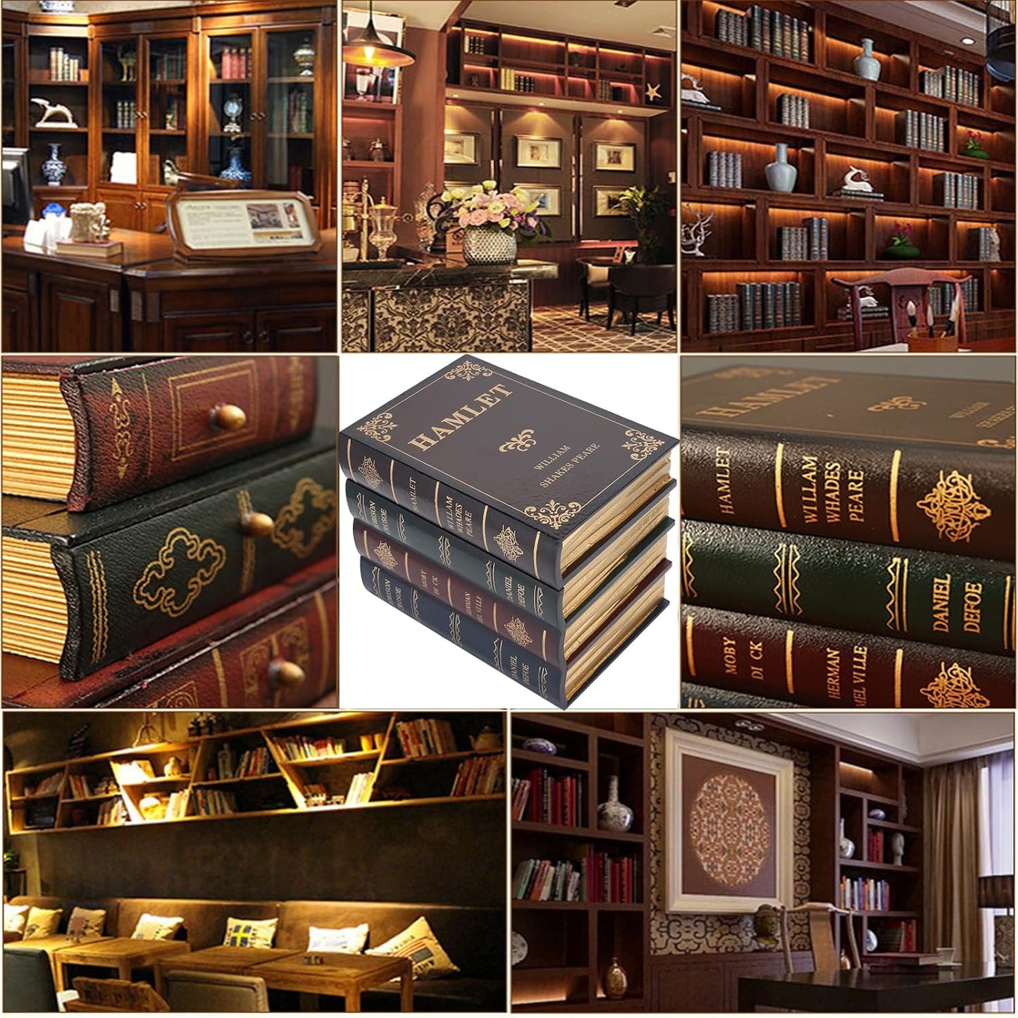 Wooden Book Shaped Storage Box / A
