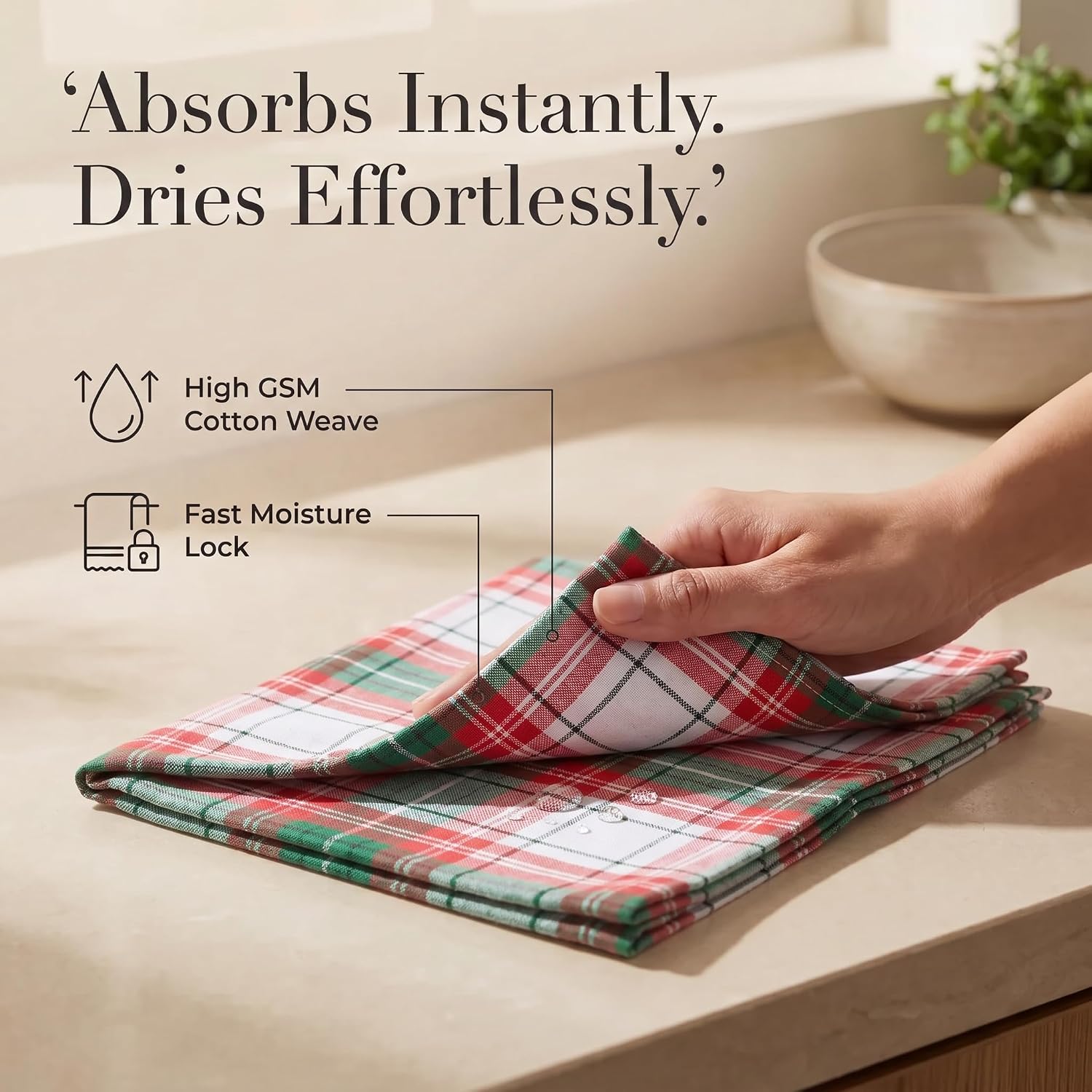 Urban Villa Cloth Napkins Cotton 20x20 (Set of 12) Christ Check