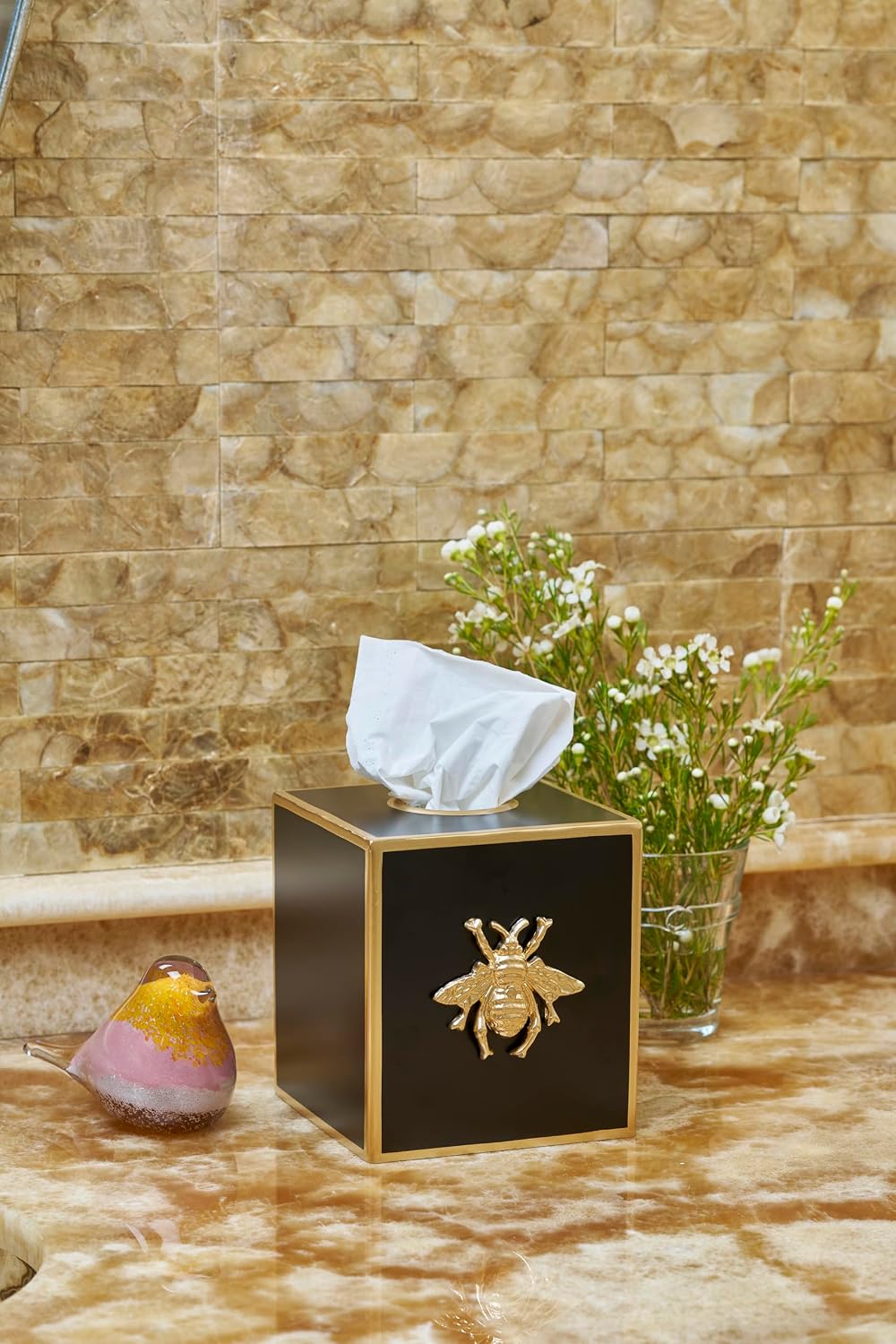 Jaye’s Studio Metal Decorative Tissue Box Holder / Black Bee / Regency