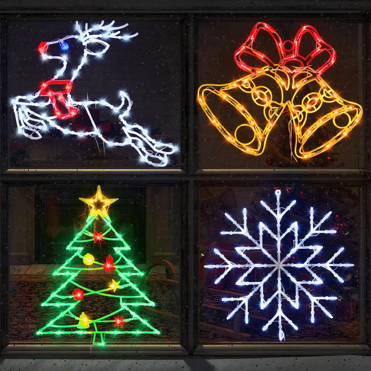 TRWYMZ Christmas Decorations - 16" Christmas Window Silhouette Lights