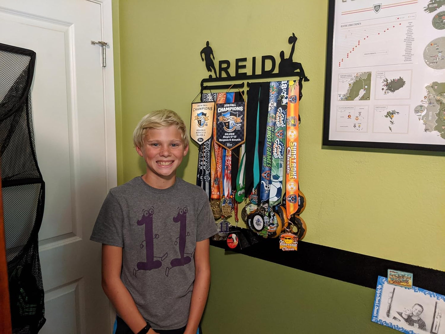 Athlete's Gift Shop Personalized Medal Display Hanger (Up to 2 Sports) - Durable Wall-Mounted Display for Awards