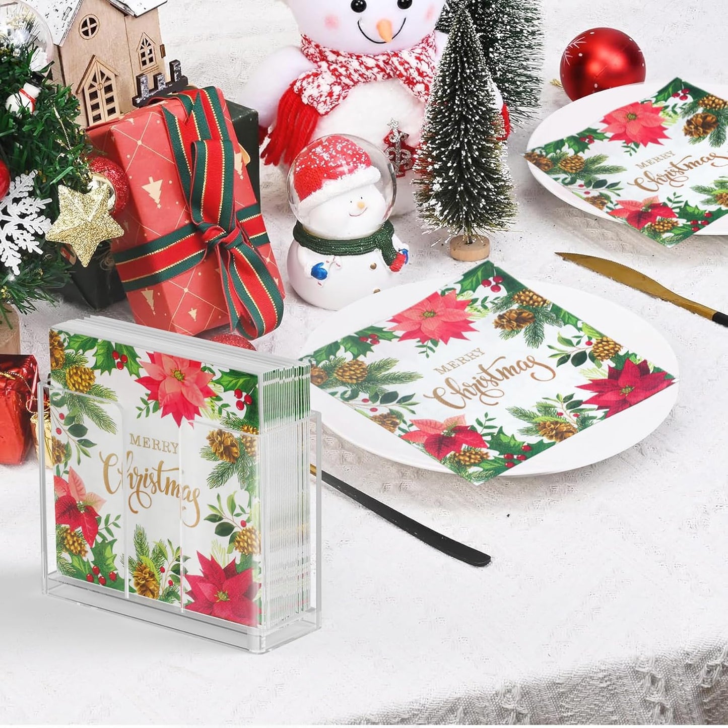 Acrylic Napkin Holder / Luncheon Napkin Holder / Clear / 6.5 x 6.5
