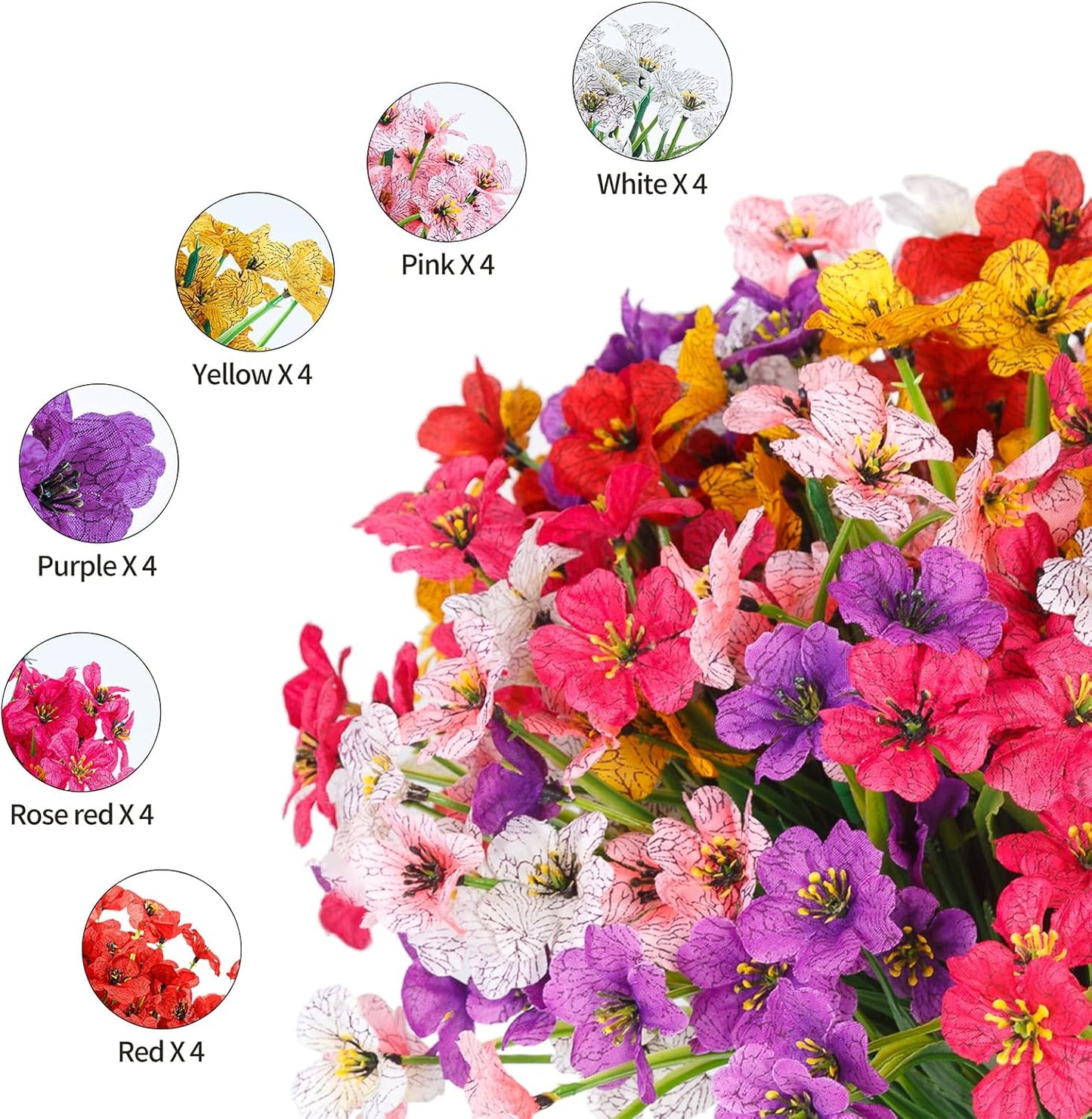 Artificial Plants / 24 Bundles Artificial Flowers