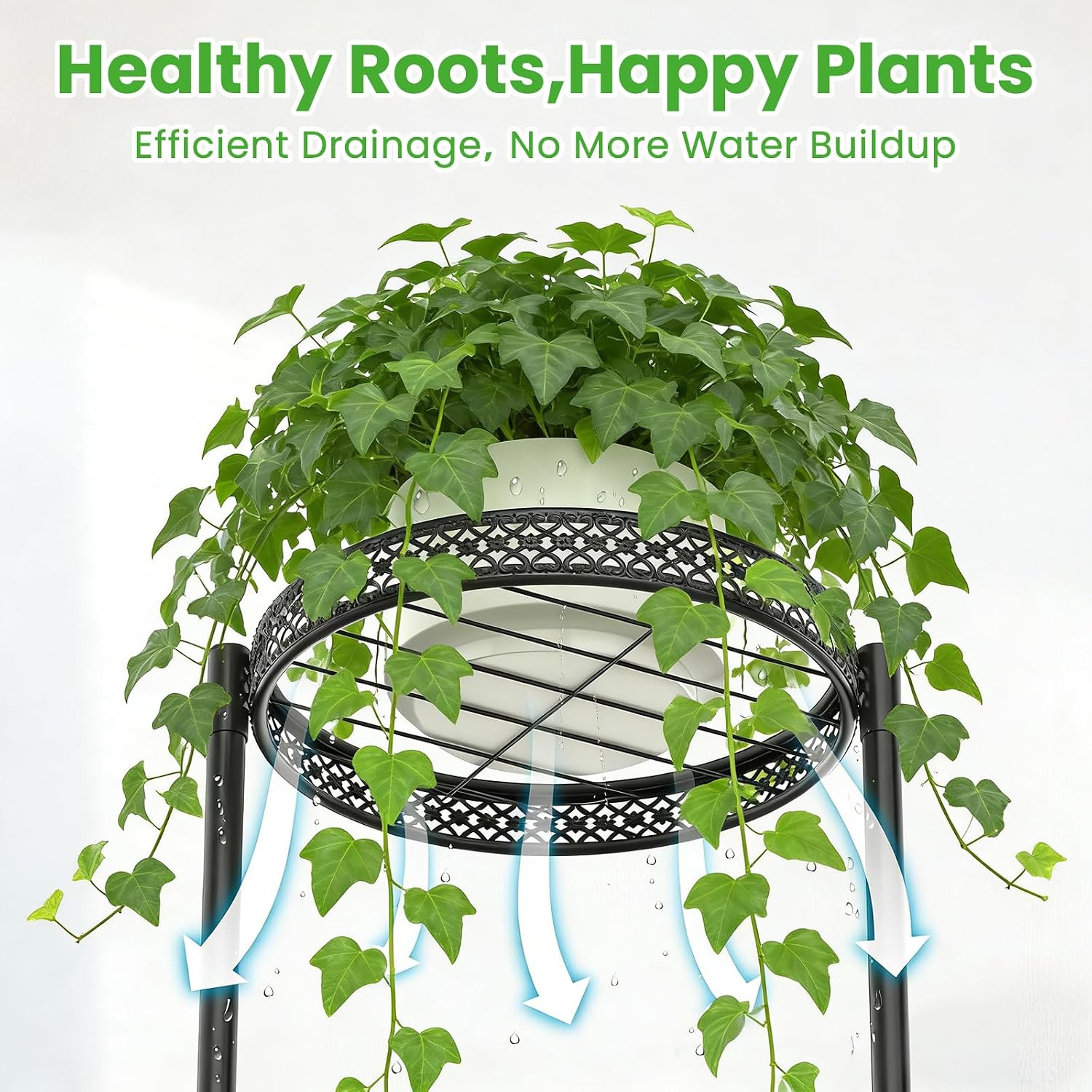 3 Tier Corner Plant Stand Indoor Multiple Sturdy Vertical Metal Flower | 32 Inch Tall Flower Heavy Duty Pot Holder