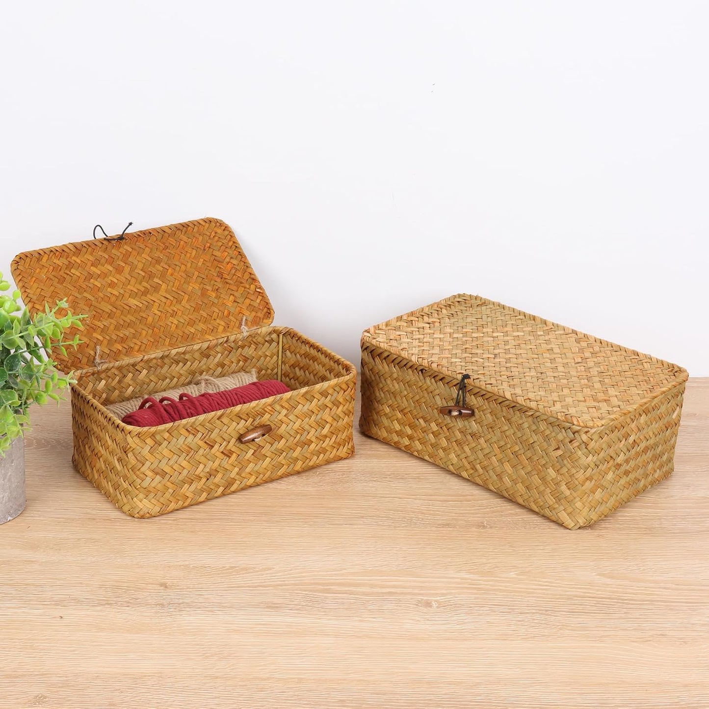 FEIALNDUO Wicker Shelf Baskets / Small / Natural