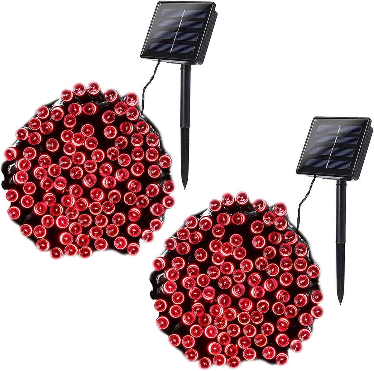 Joomer Solar Christmas Lights Outdoor,2PACK Total 144FT 400LED, Red