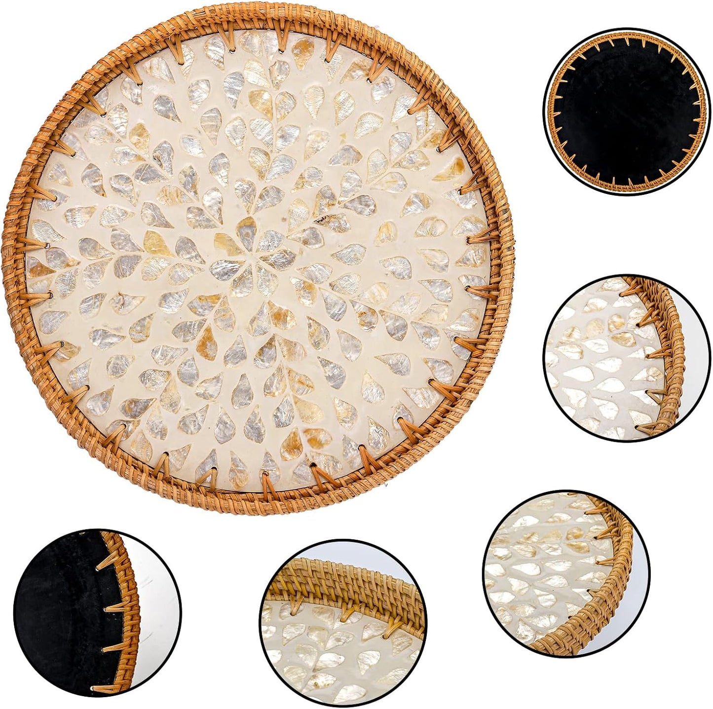 Round Rattan Tray / Set of 2