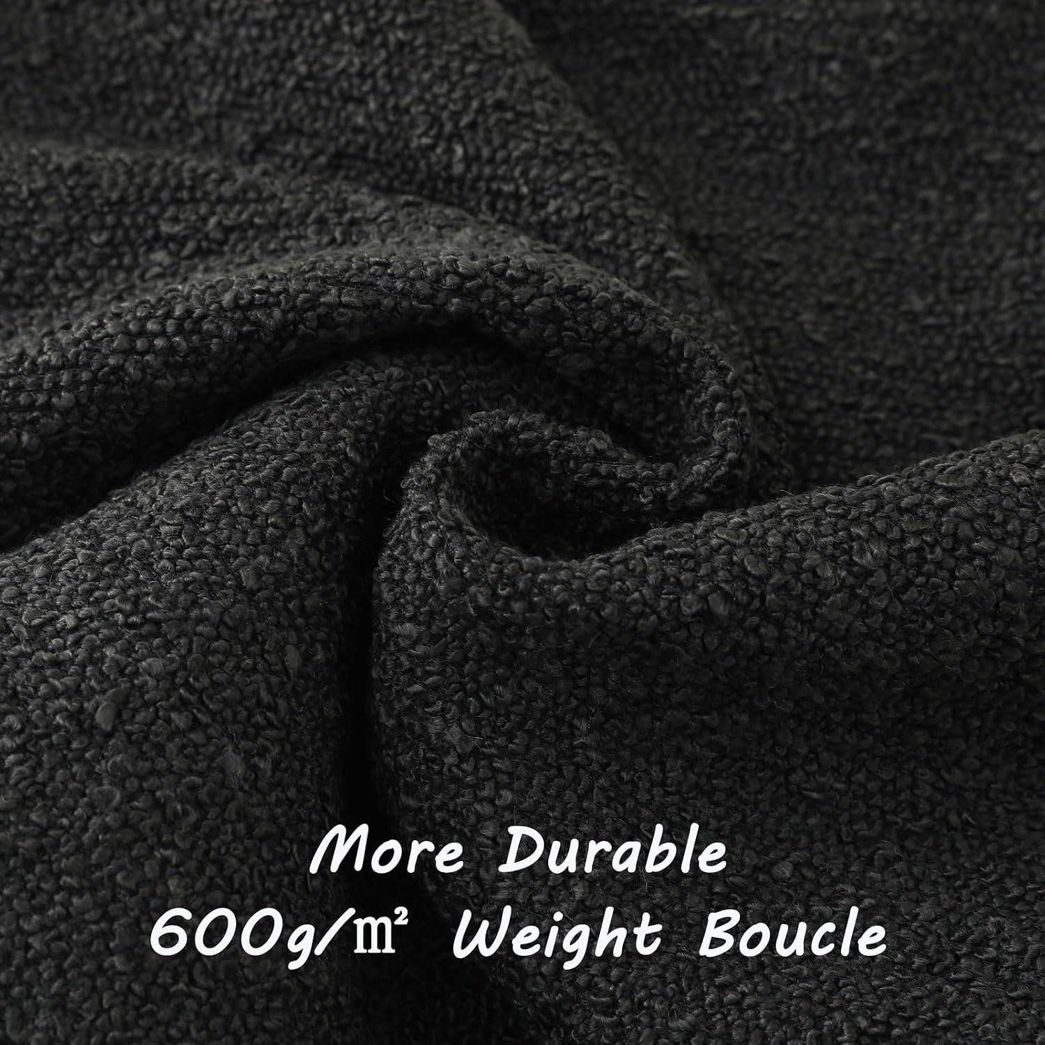 Decorative Throw Pillow Covers Soft Solid Boucle Textured Cushion Case / Black / 18 x 18 / Set of 2