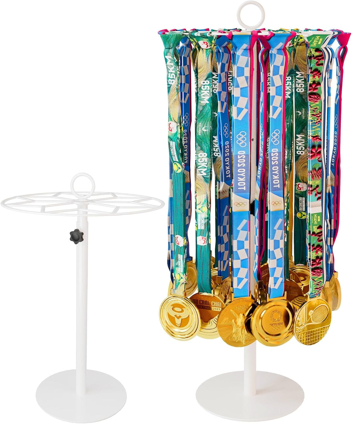 Rotatable Medal Hanger Display – Adjustable Medal Honor Display – Desktop Metal Medal Holder for Running, Sports