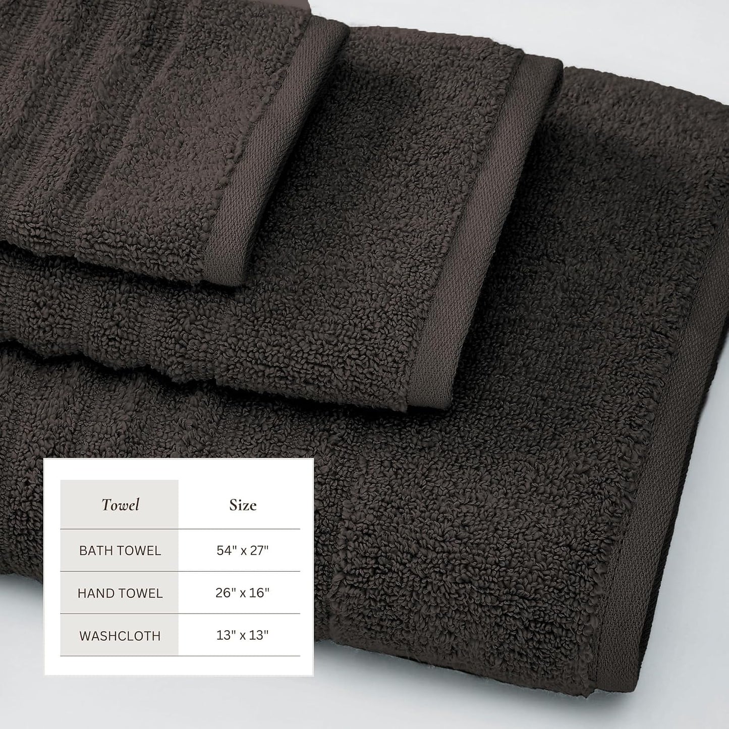 Great Bay Home Bath Towel Set - 100% Cotton 6 Piece Towel Set - Absorbent & Quick-Dry Towels for Bathroom (Midnight