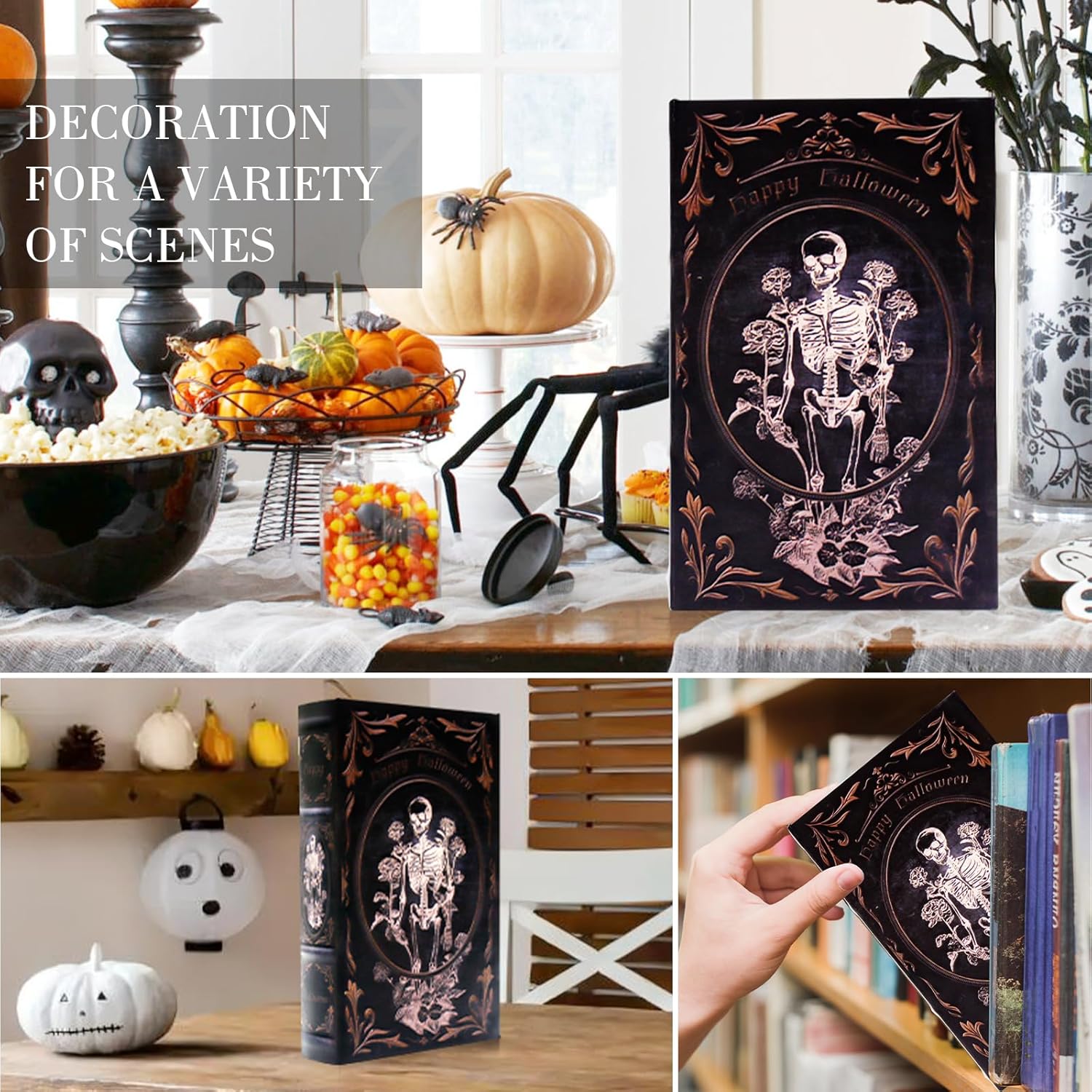 Halloween Decoration Faux Book / Skeleton