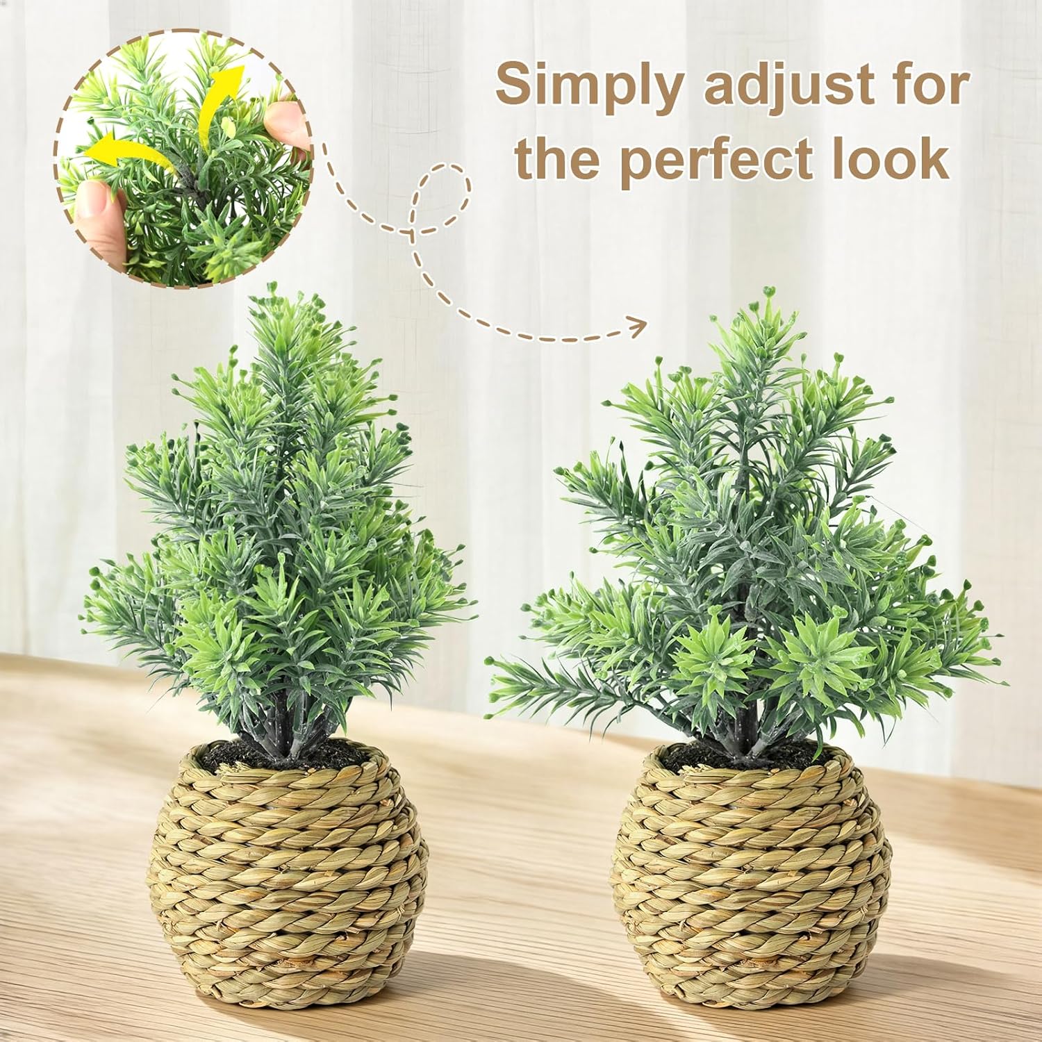 Artificial Plants / Seagrass Handwoven Planters / 9 Inch