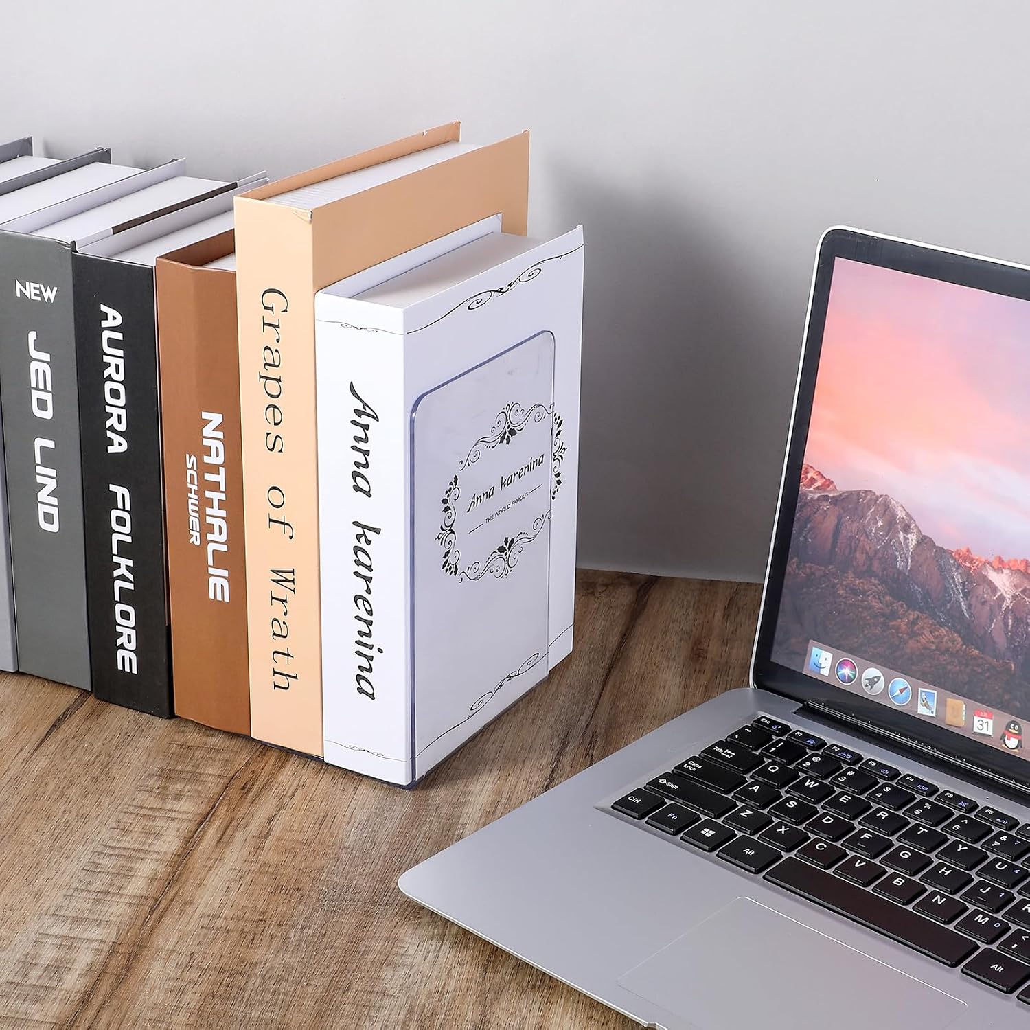 Acrylic Book Shelf Organizer for Desk / Clear / Set of 12