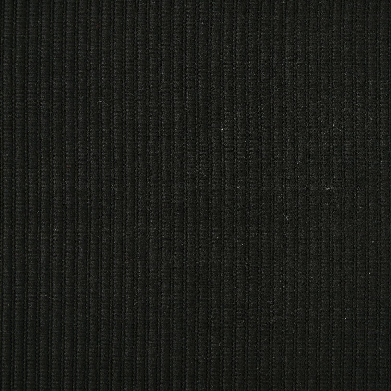 DII Basic Everyday Ribbed Tabletop 100% Cotton, Placemat Set, 13x19, Black, 6 Piece