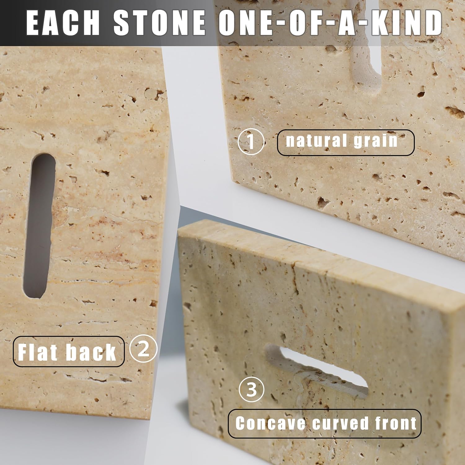Beige Brown Stone Soap Holder for Shower / Natural