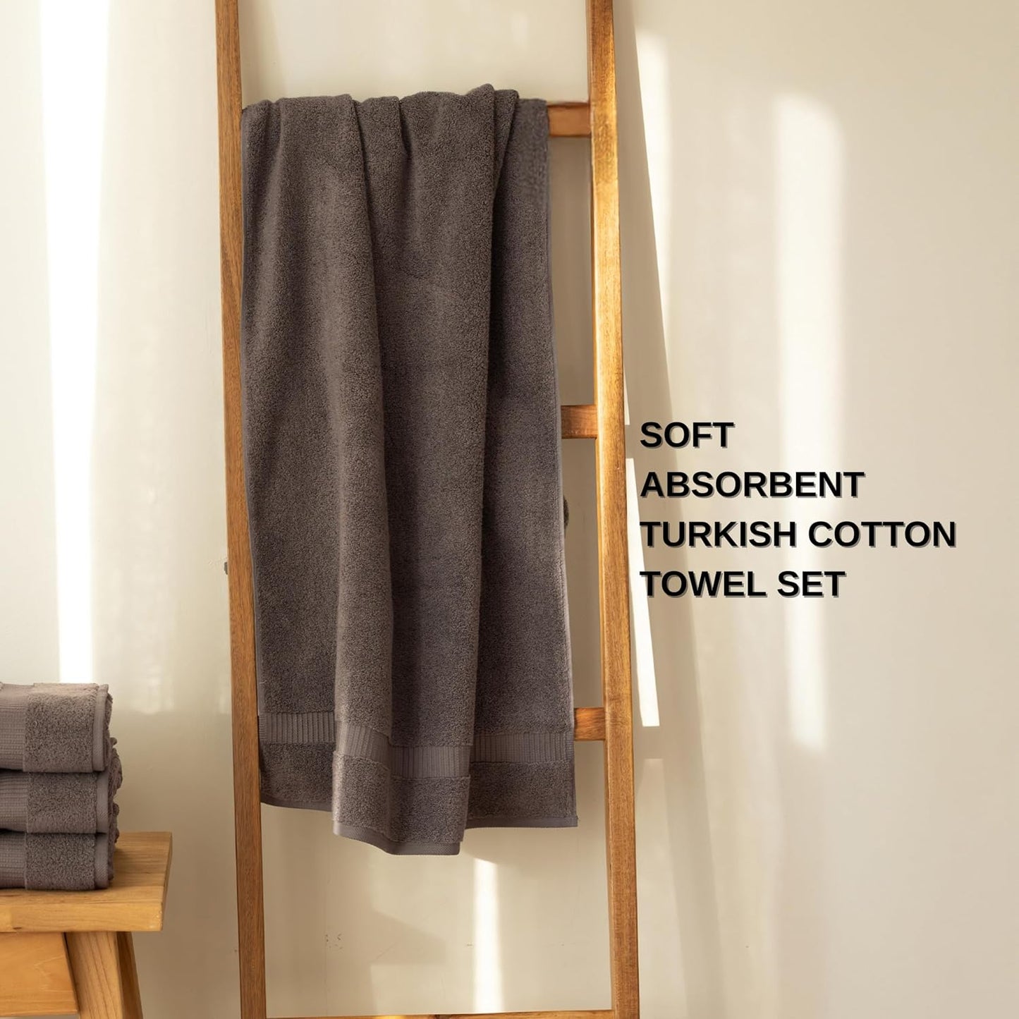 SALBAKOS 100% Turkish Cotton Bathroom Towel Set of 6-Piece, Chocolate | 630 Gsm Thick Super Soft Highly Absorbent 2