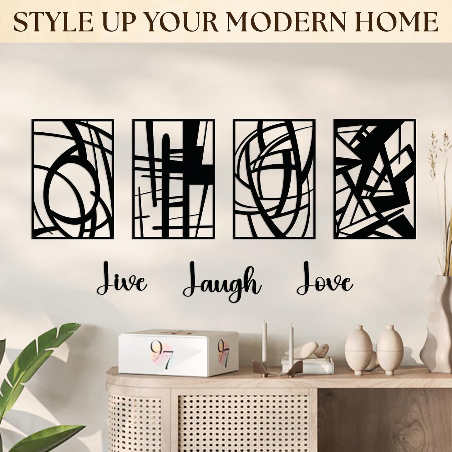 Black Metal Wall Art / Black Abstract